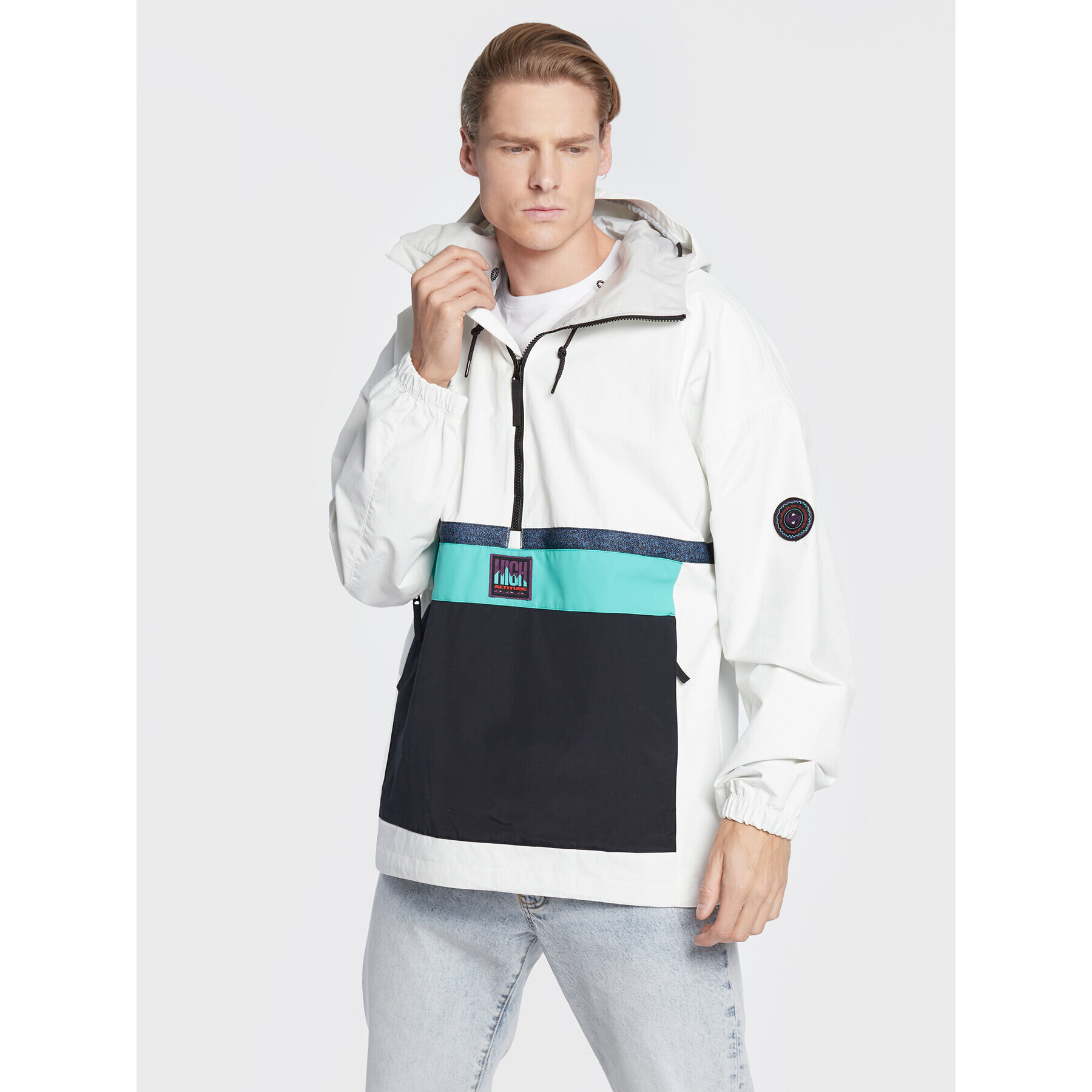 Quiksilver Geacă fără fermoar Steeze EQYTJ03365 Alb Relaxed Fit - Pled.ro