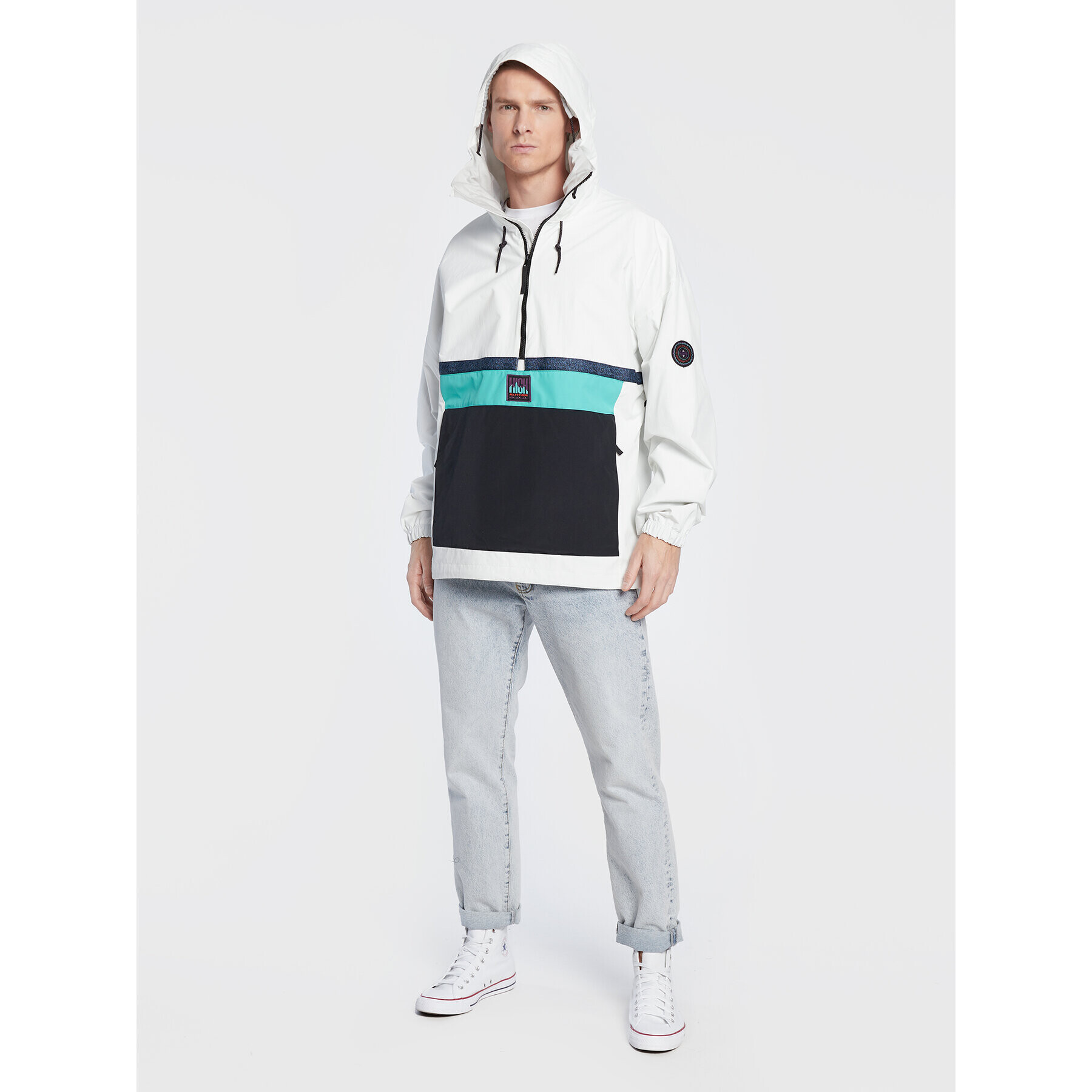 Quiksilver Geacă fără fermoar Steeze EQYTJ03365 Alb Relaxed Fit - Pled.ro