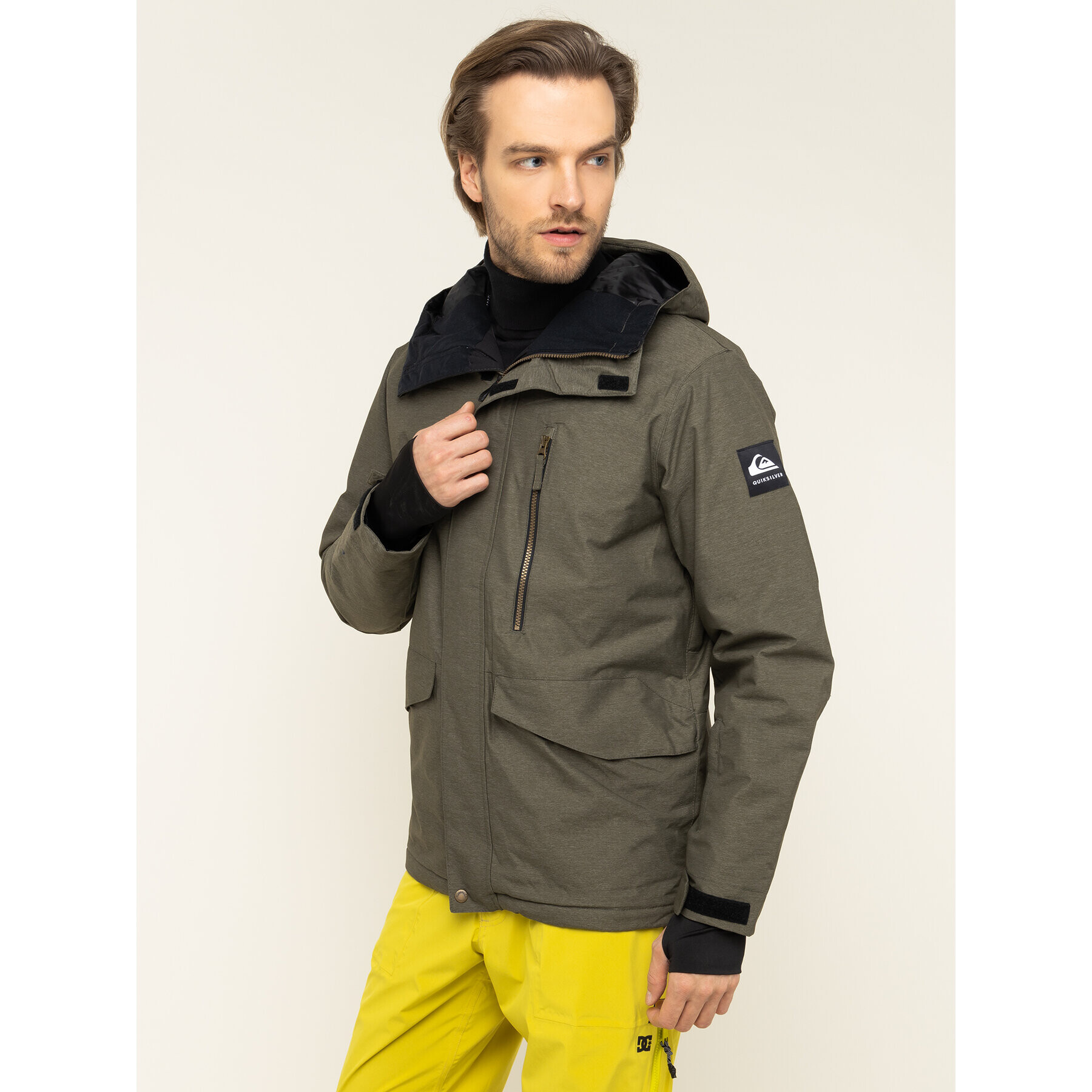 Quiksilver Geacă pentru snowboard Mission EQYTJ03221 Verde Modern Fit - Pled.ro