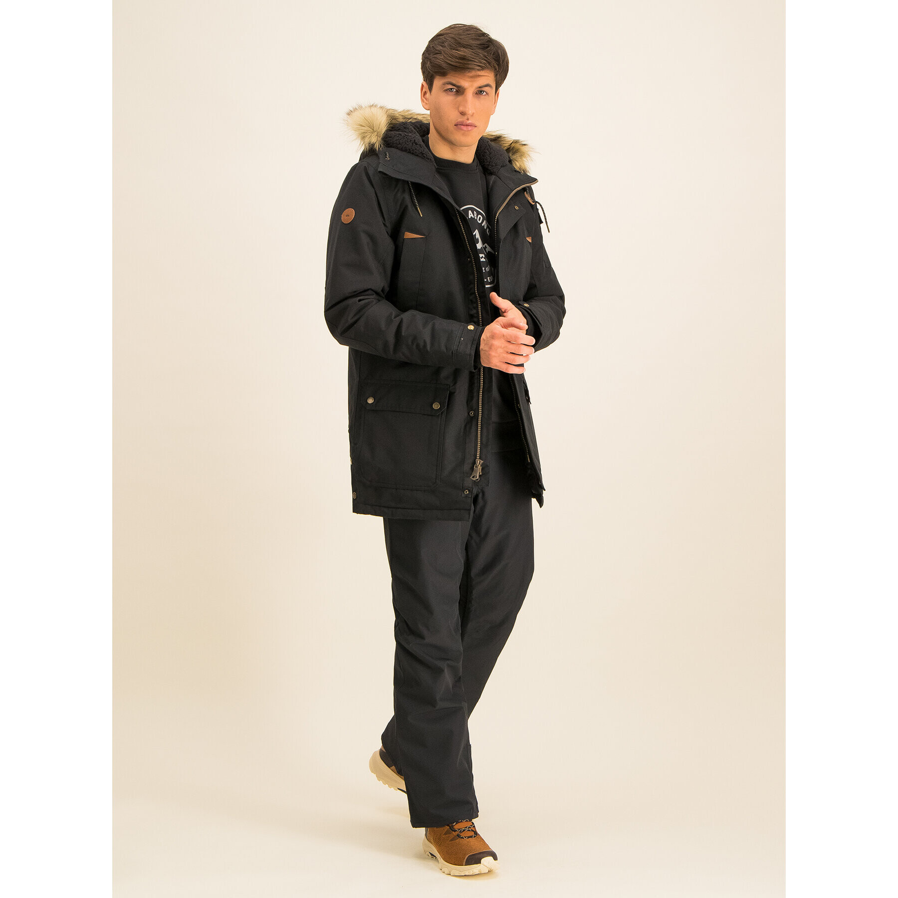 Quiksilver Hanorac Ferris EQYJK03489 Negru Parka Fit - Pled.ro