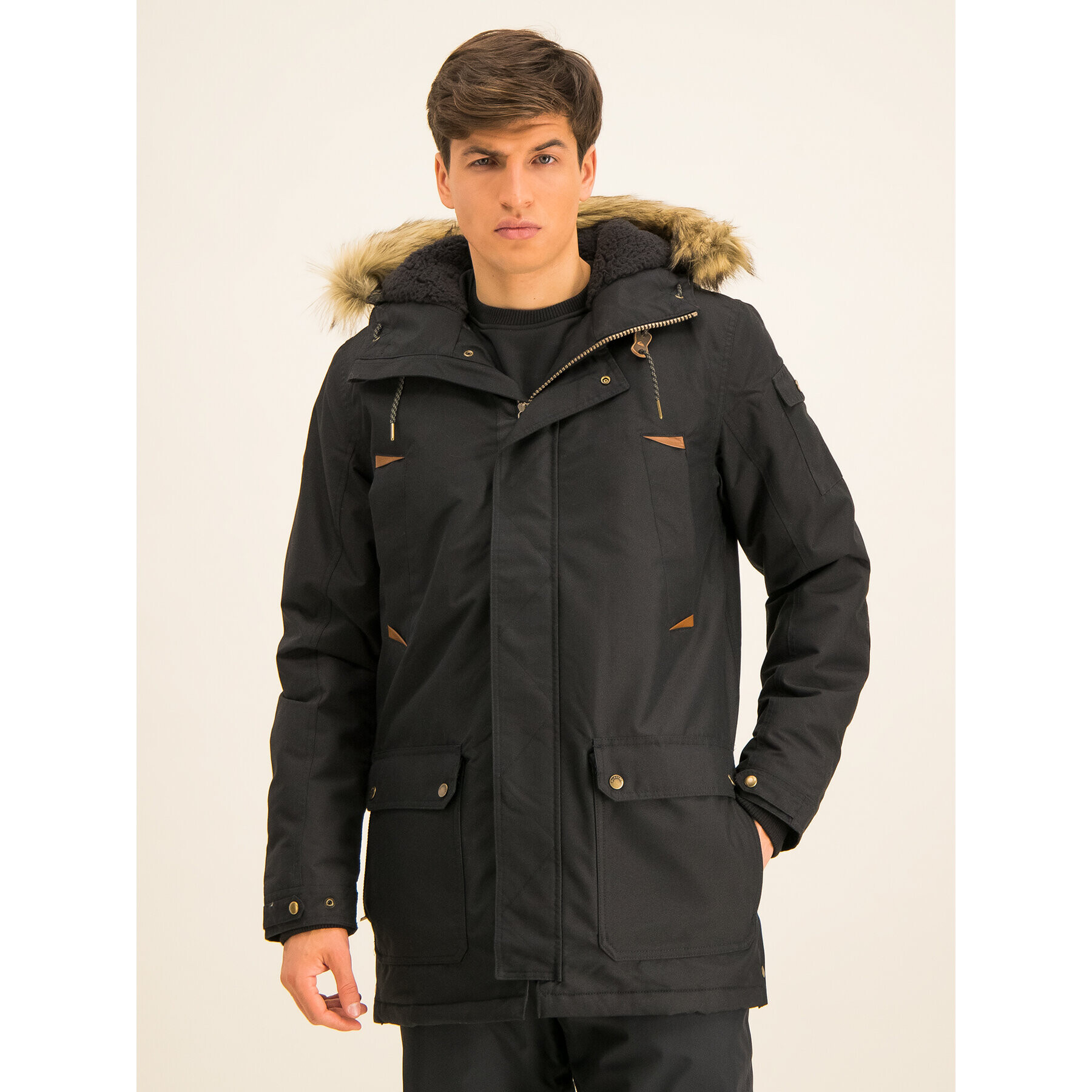 Quiksilver Hanorac Ferris EQYJK03489 Negru Parka Fit - Pled.ro