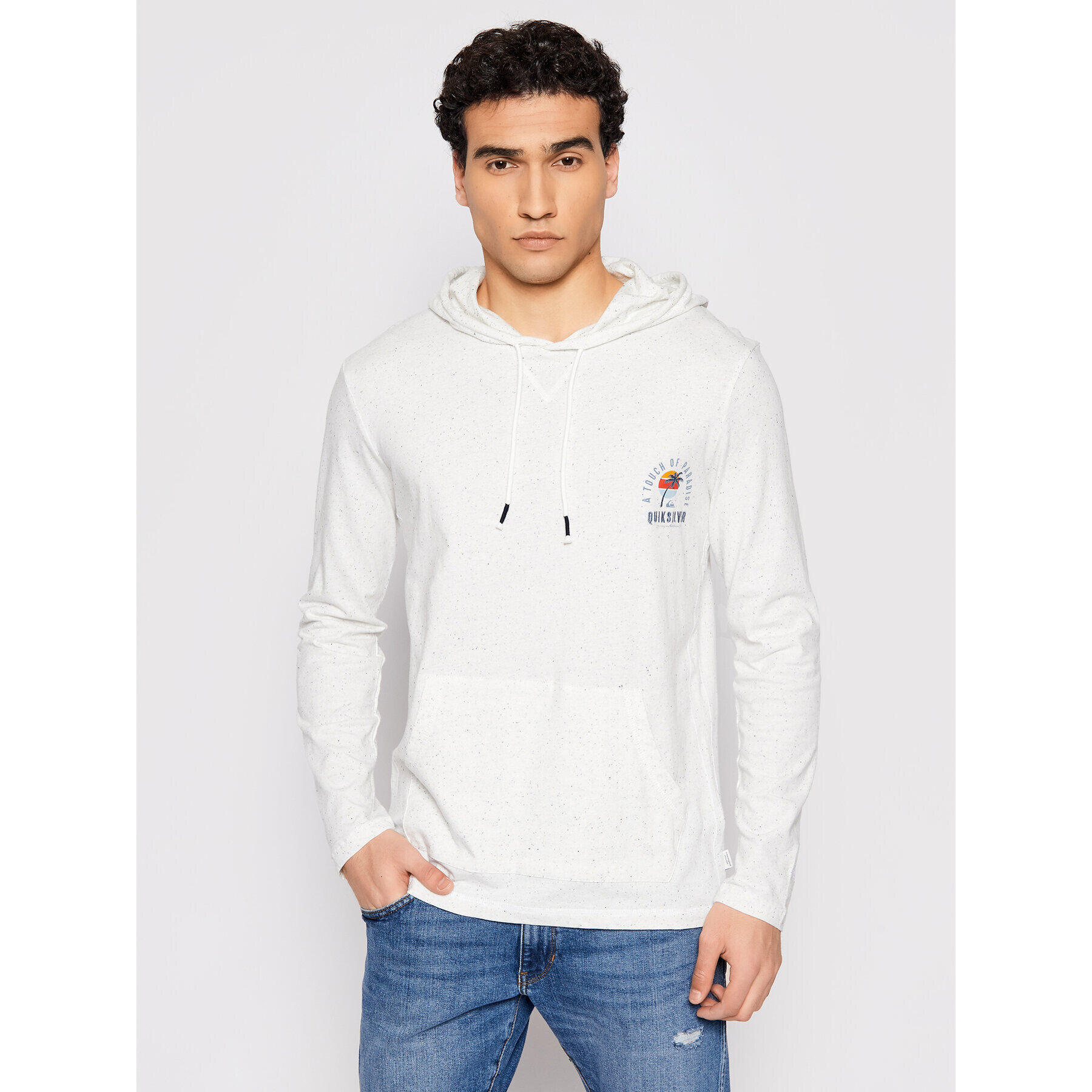 Quiksilver Longsleeve Beal Hoody EQYKT04122 Alb Regular Fit - Pled.ro