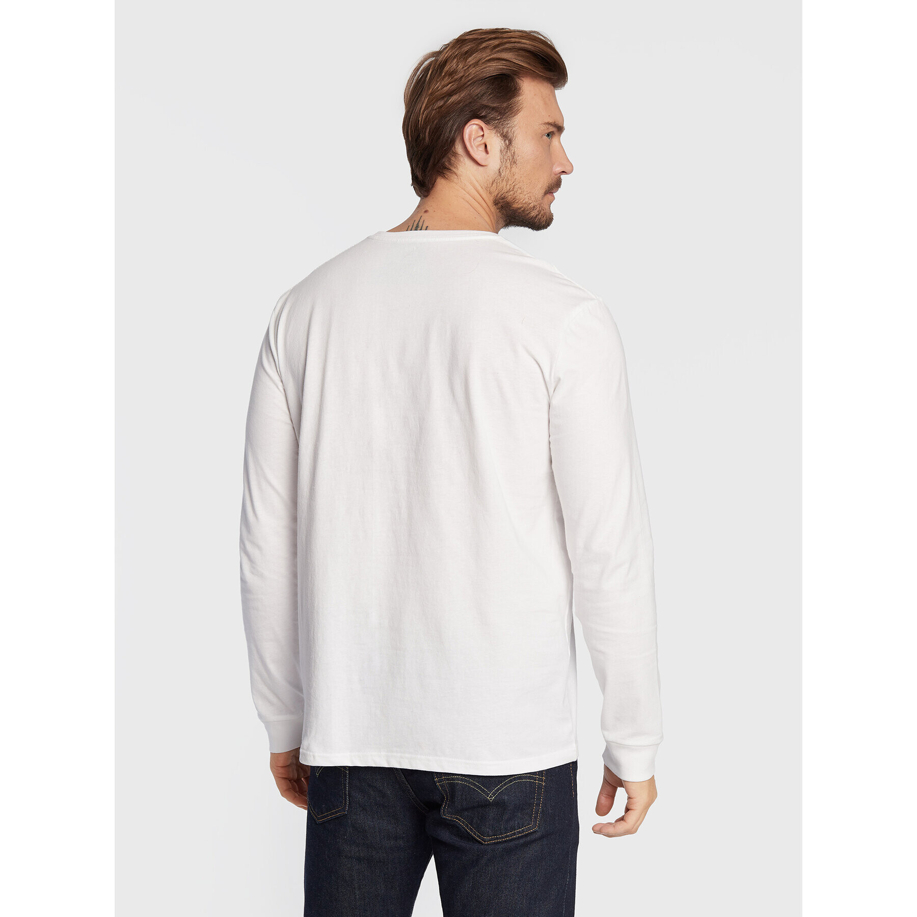 Quiksilver Longsleeve Script Talk EQYZT07055 Alb Classic Fit - Pled.ro