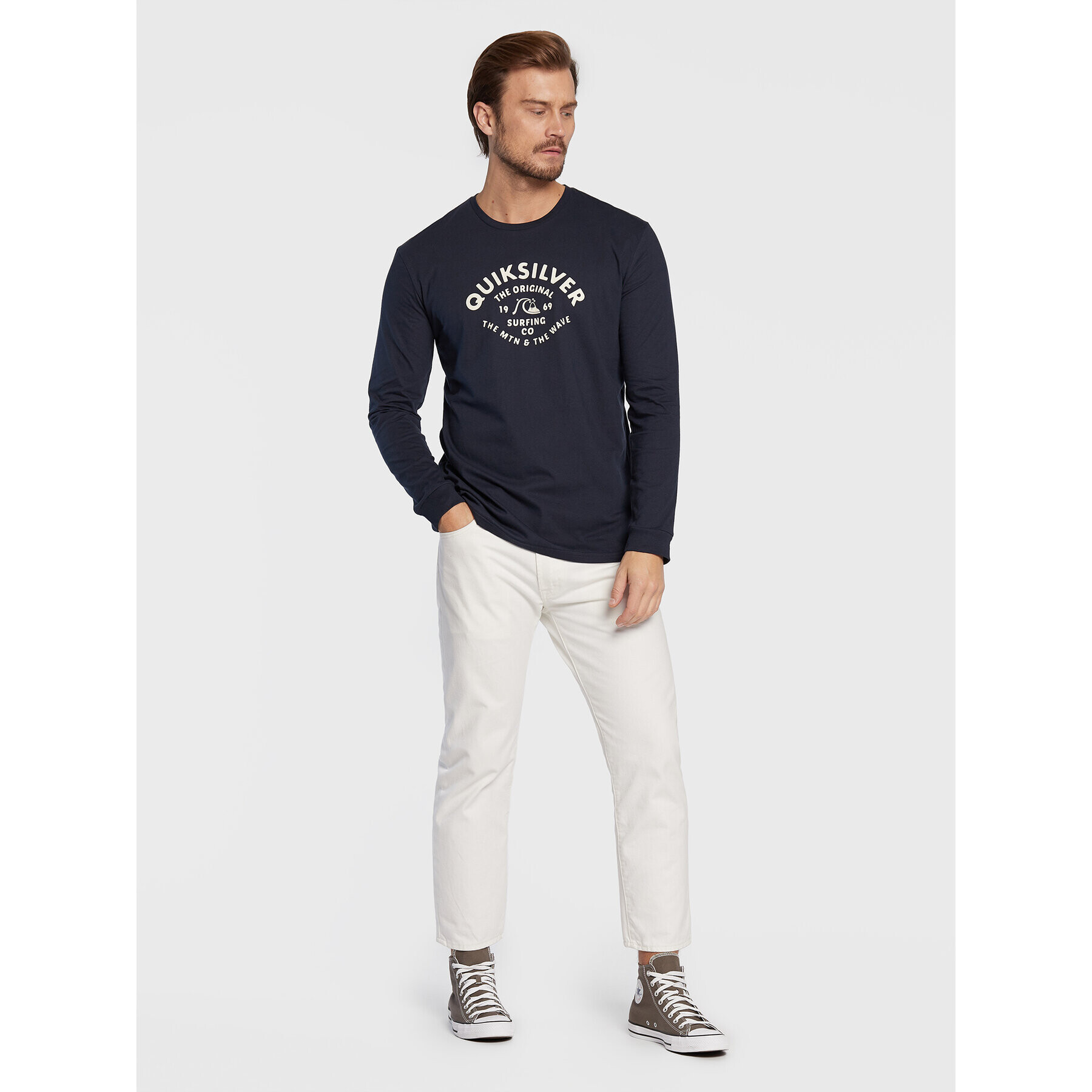 Quiksilver Longsleeve Script Talk EQYZT07055 Bleumarin Classic Fit - Pled.ro