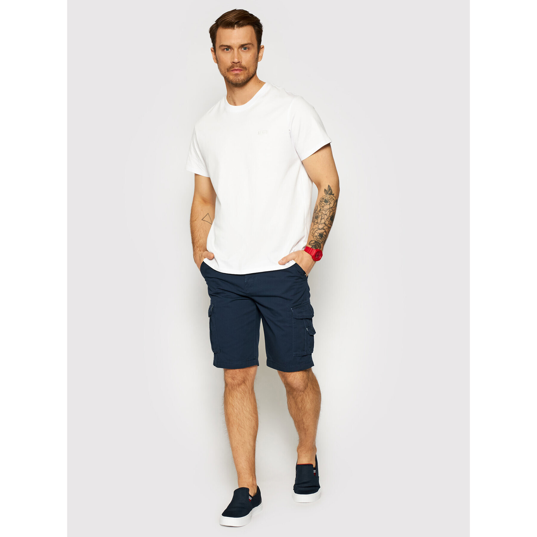 Quiksilver Pantalon scurți din material Crucial Battle EQYWS03456 Bleumarin Tapered Fit - Pled.ro