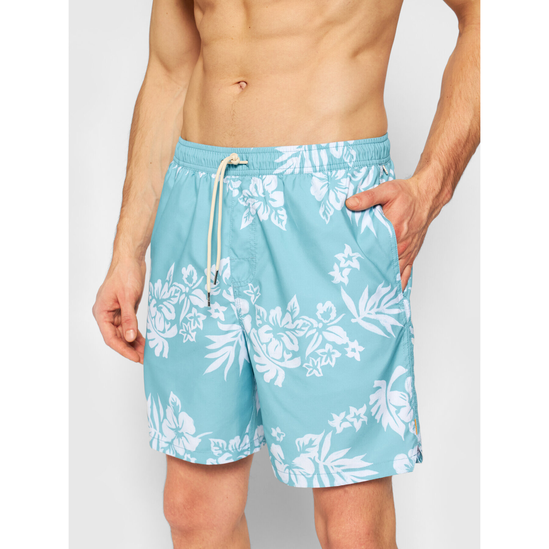 Quiksilver Pantaloni scurți pentru înot Floral Feelings 18" EQMJV03059 Albastru Regular Fit - Pled.ro