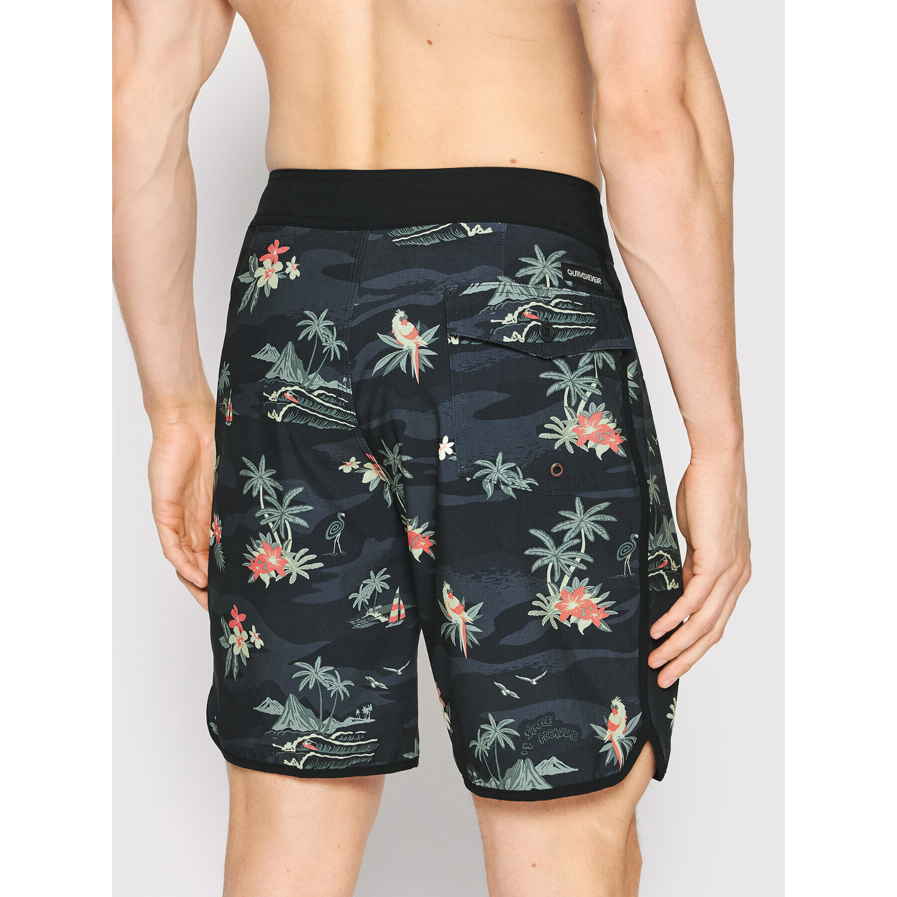 Quiksilver Pantaloni scurți pentru înot Surfsilk Scallop 19" EQYBS04654 Bleumarin Regular Fit - Pled.ro