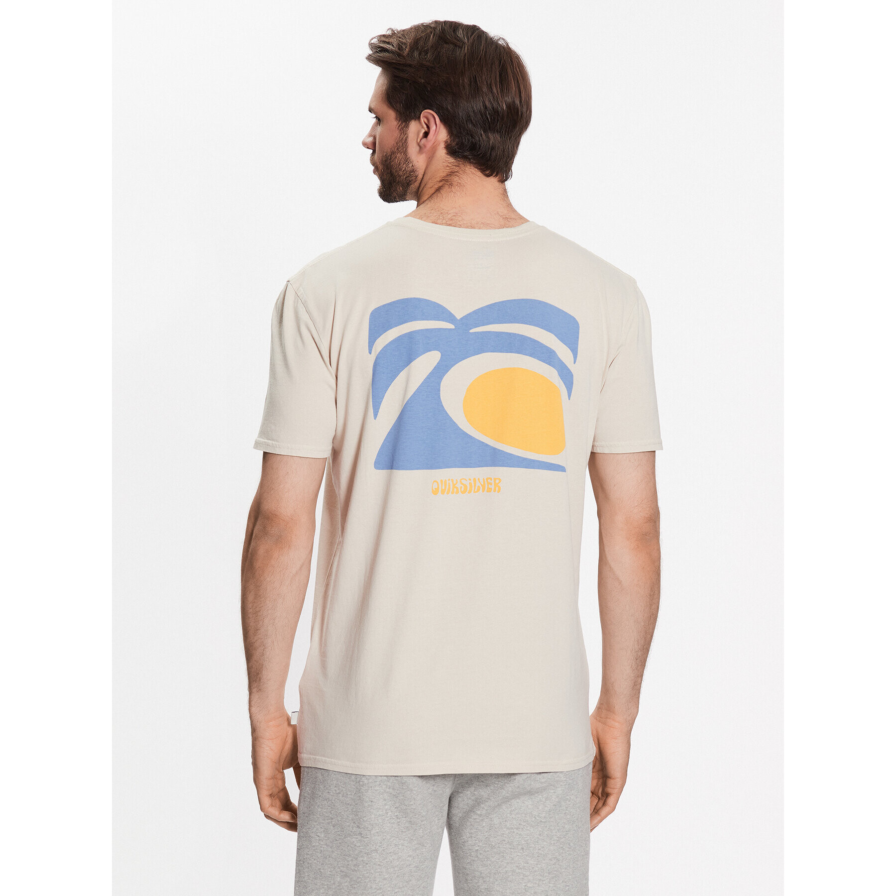 Quiksilver Tricou Arts In Palm EQYZT07249 Bej Regular Fit - Pled.ro