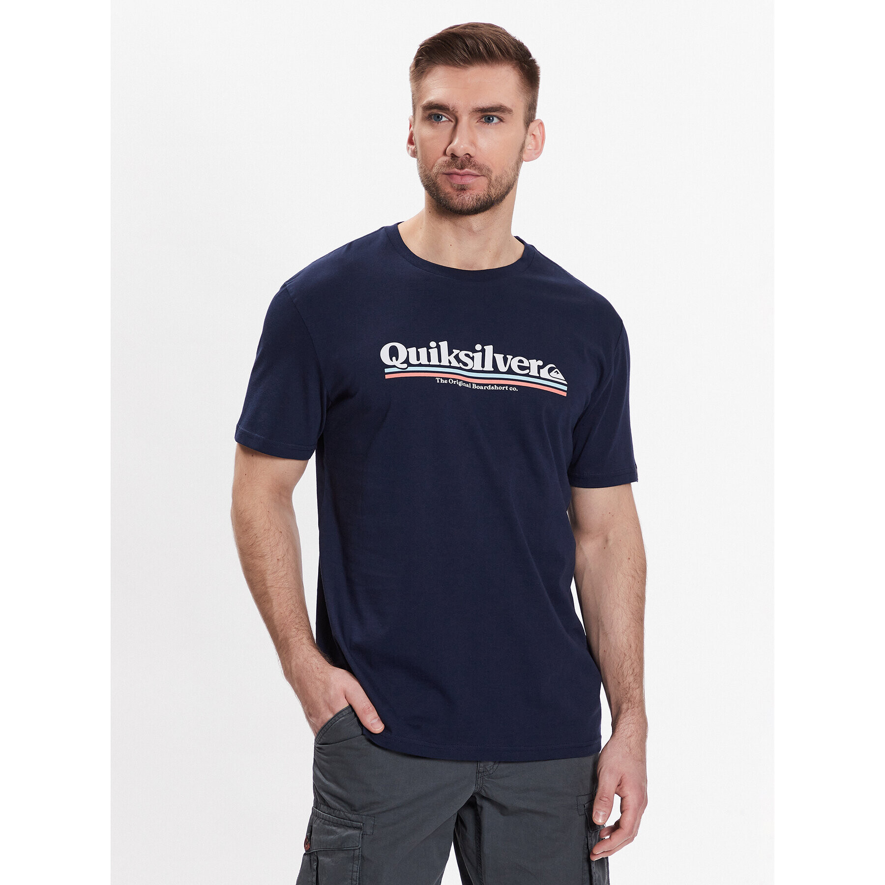 Quiksilver Tricou Between The Lines EQYZT07216 Bleumarin Regular Fit - Pled.ro