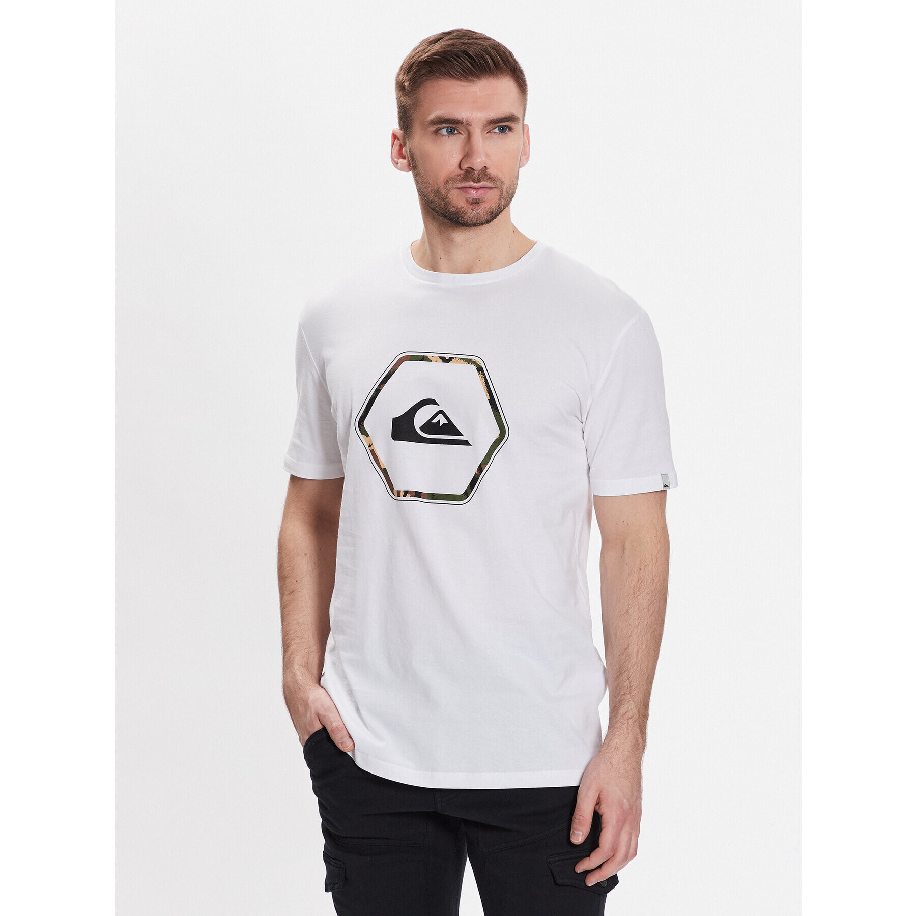 Quiksilver Tricou In Shapes EQYZT07227 Alb Regular Fit - Pled.ro