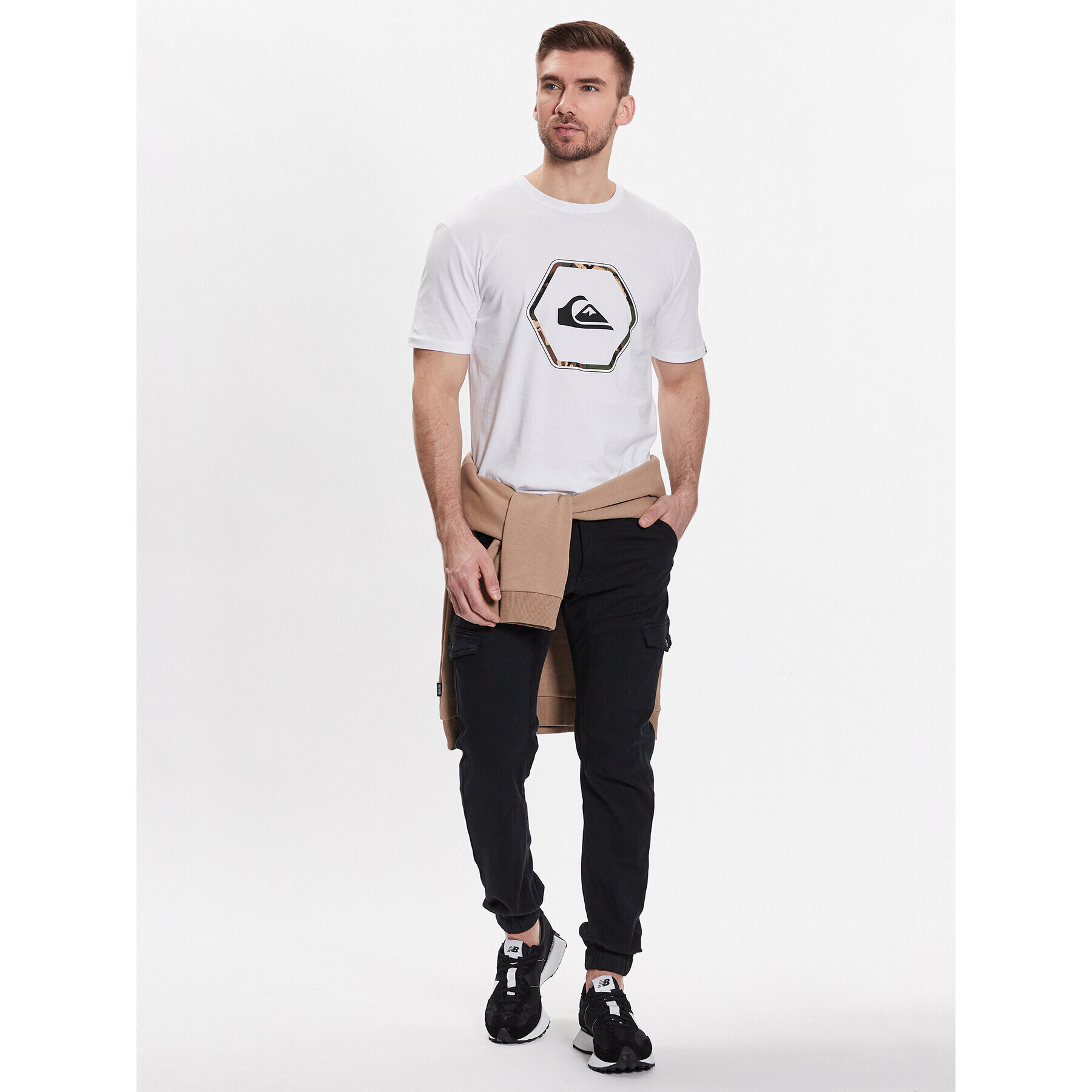 Quiksilver Tricou In Shapes EQYZT07227 Alb Regular Fit - Pled.ro