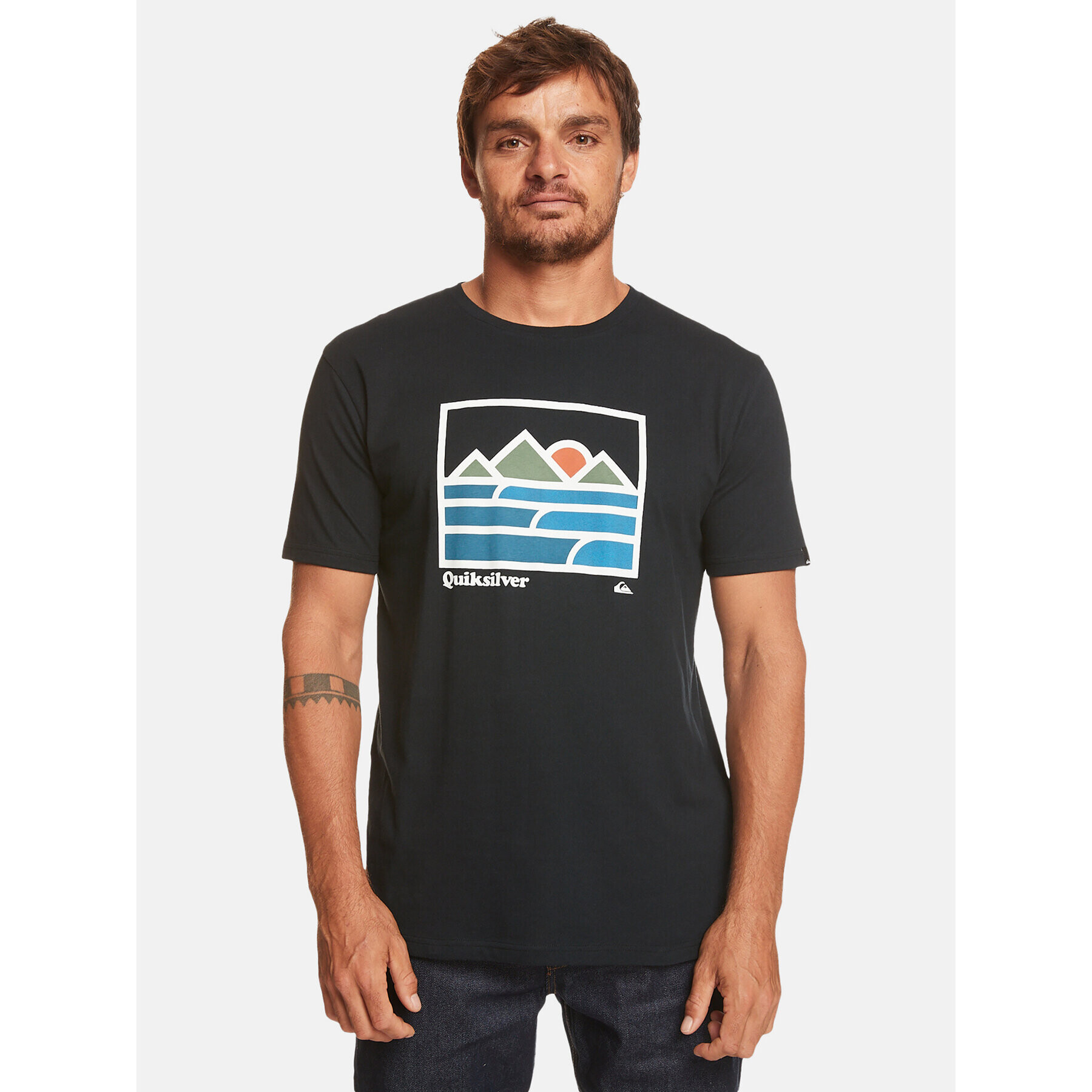 Quiksilver Tricou Landscapelines Tees EQYZT07450 Negru Regular Fit - Pled.ro