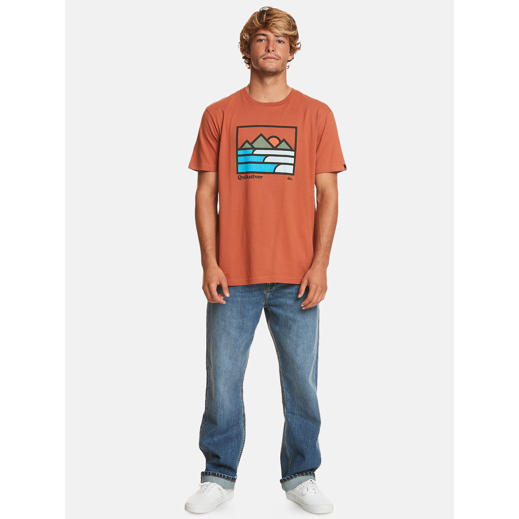 Quiksilver Tricou Landscapelines Tees EQYZT07450 Portocaliu Regular Fit - Pled.ro