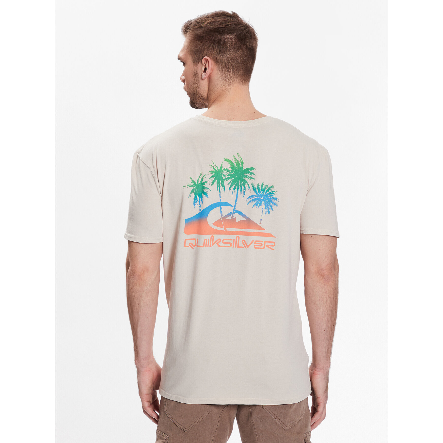 Quiksilver Tricou Pastime Paradise EQYZT07252 Bej Regular Fit - Pled.ro