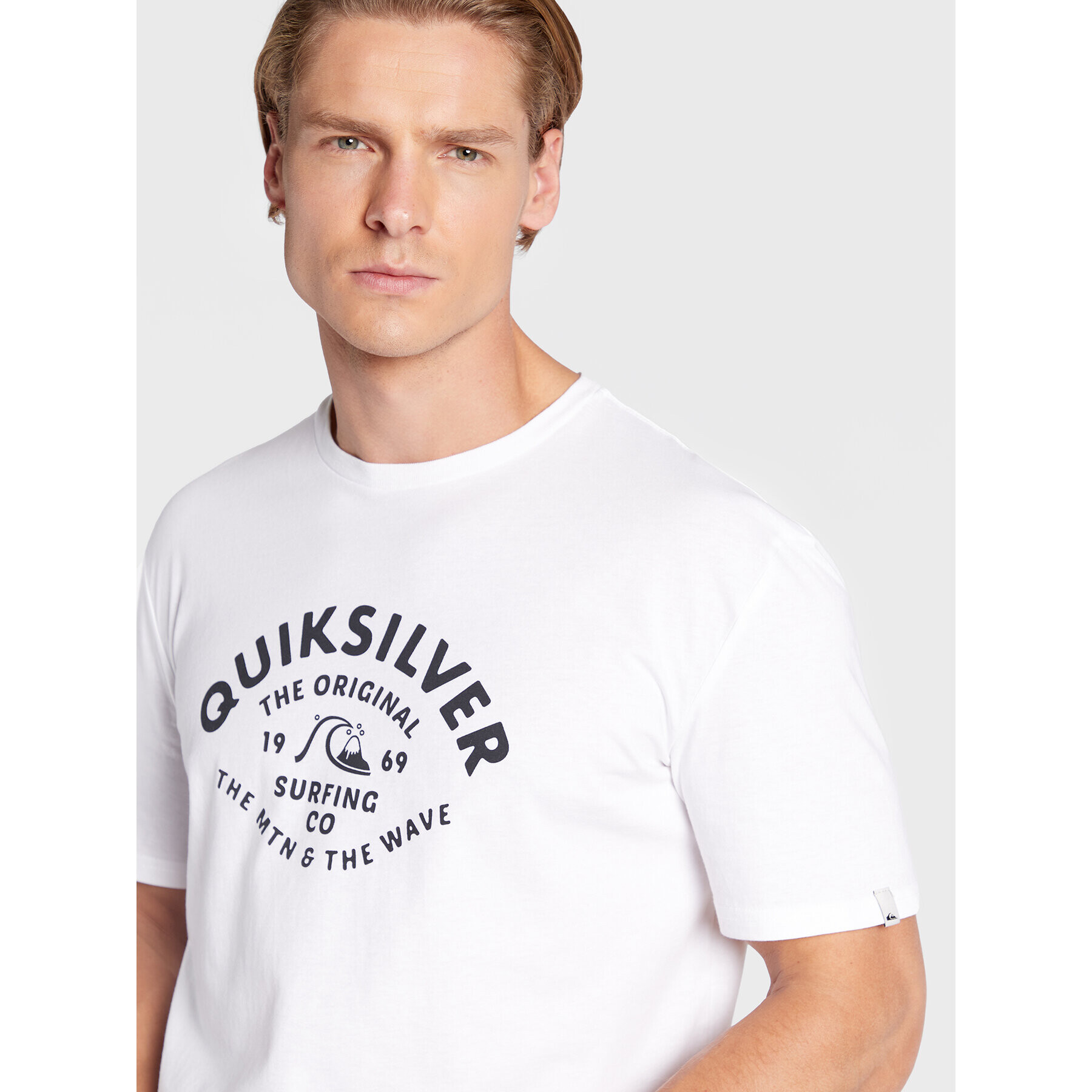 Quiksilver Tricou Script Talk Front EQYZT07042 Alb Classic Fit - Pled.ro