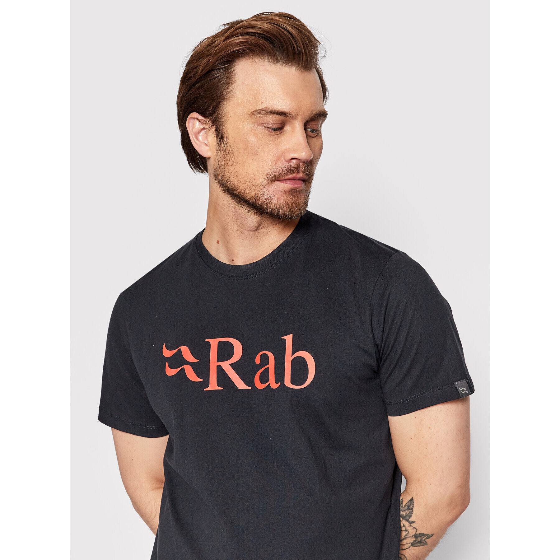 Rab Tricou Stance Logo QCB-08-BE-L Negru Regular Fit - Pled.ro