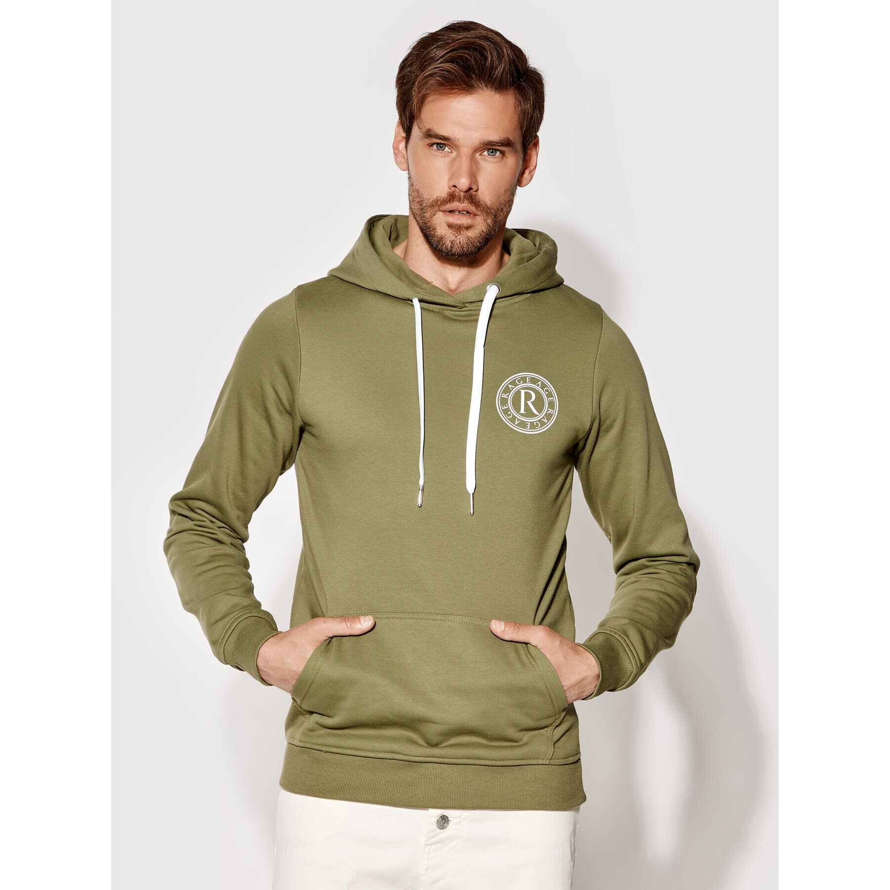 Rage Age Bluză Hoodie 1 Verde Slim Fit - Pled.ro