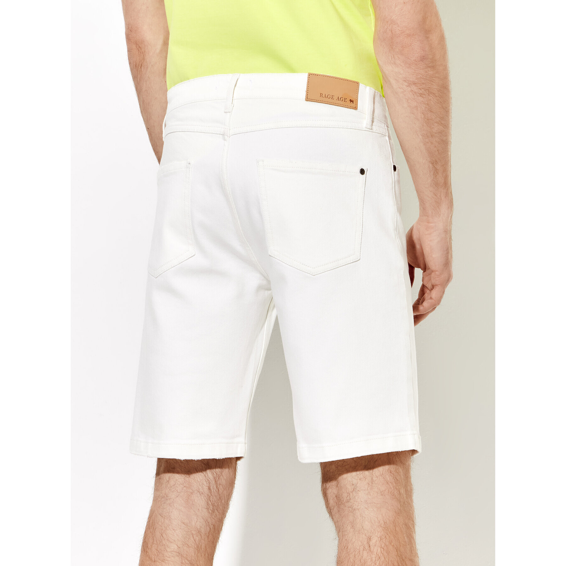 Rage Age Pantaloni scurți de blugi Brooks Alb Regular Fit - Pled.ro