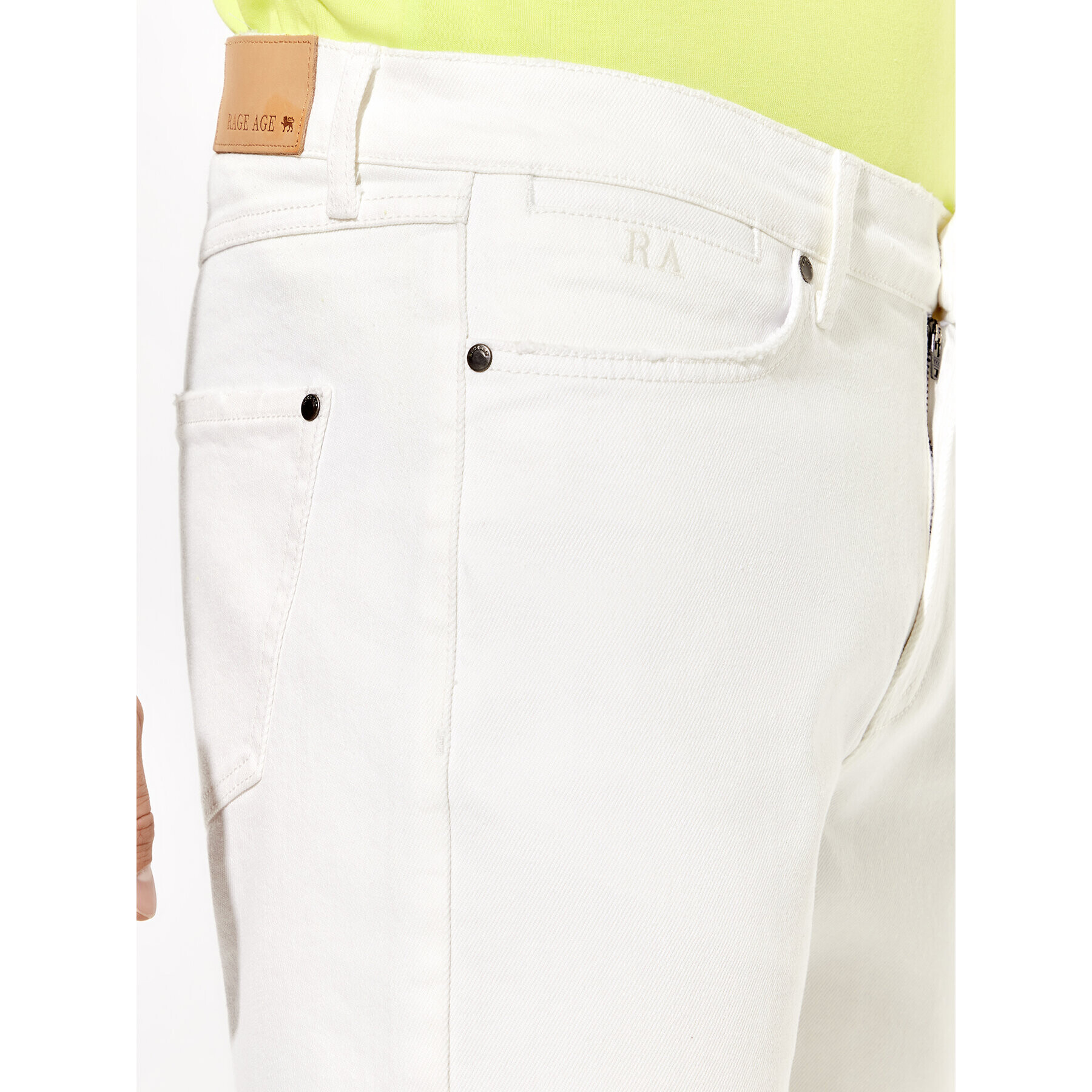 Rage Age Pantaloni scurți de blugi Brooks Alb Regular Fit - Pled.ro