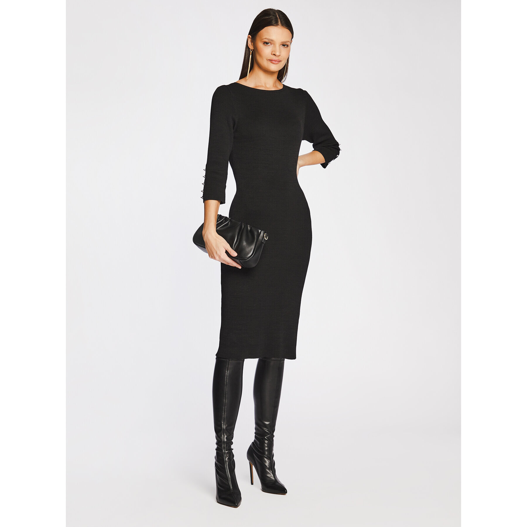 Rage Age Rochie tricotată Bonnie Negru Slim Fit - Pled.ro