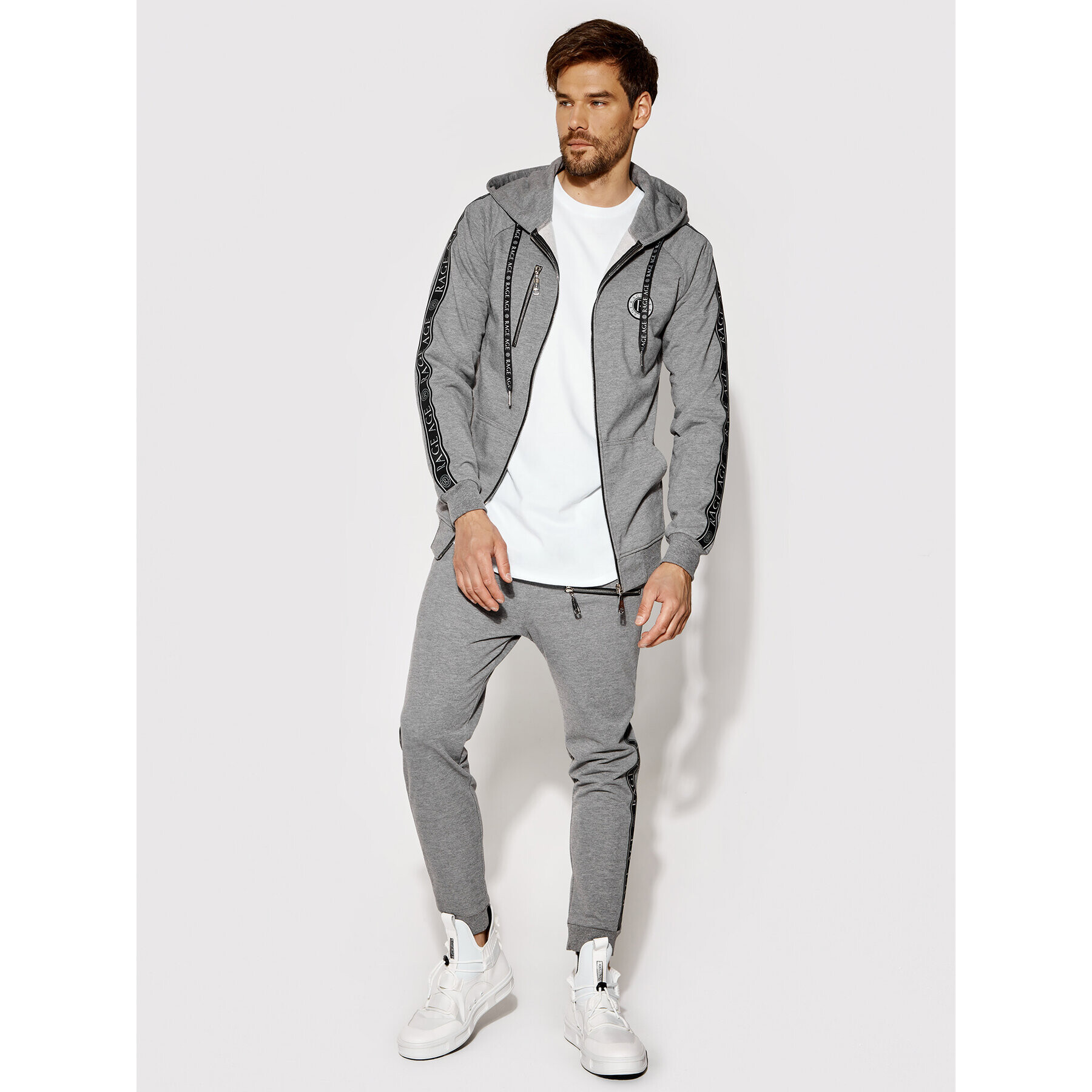 Rage Age Trening Harrier Zip 3 Gri Slim Fit - Pled.ro