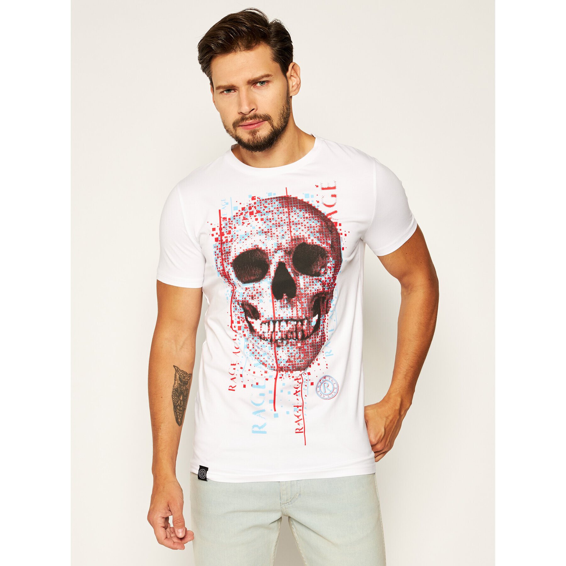 Rage Age Tricou Bad Boy 1 Alb Slim Fit - Pled.ro