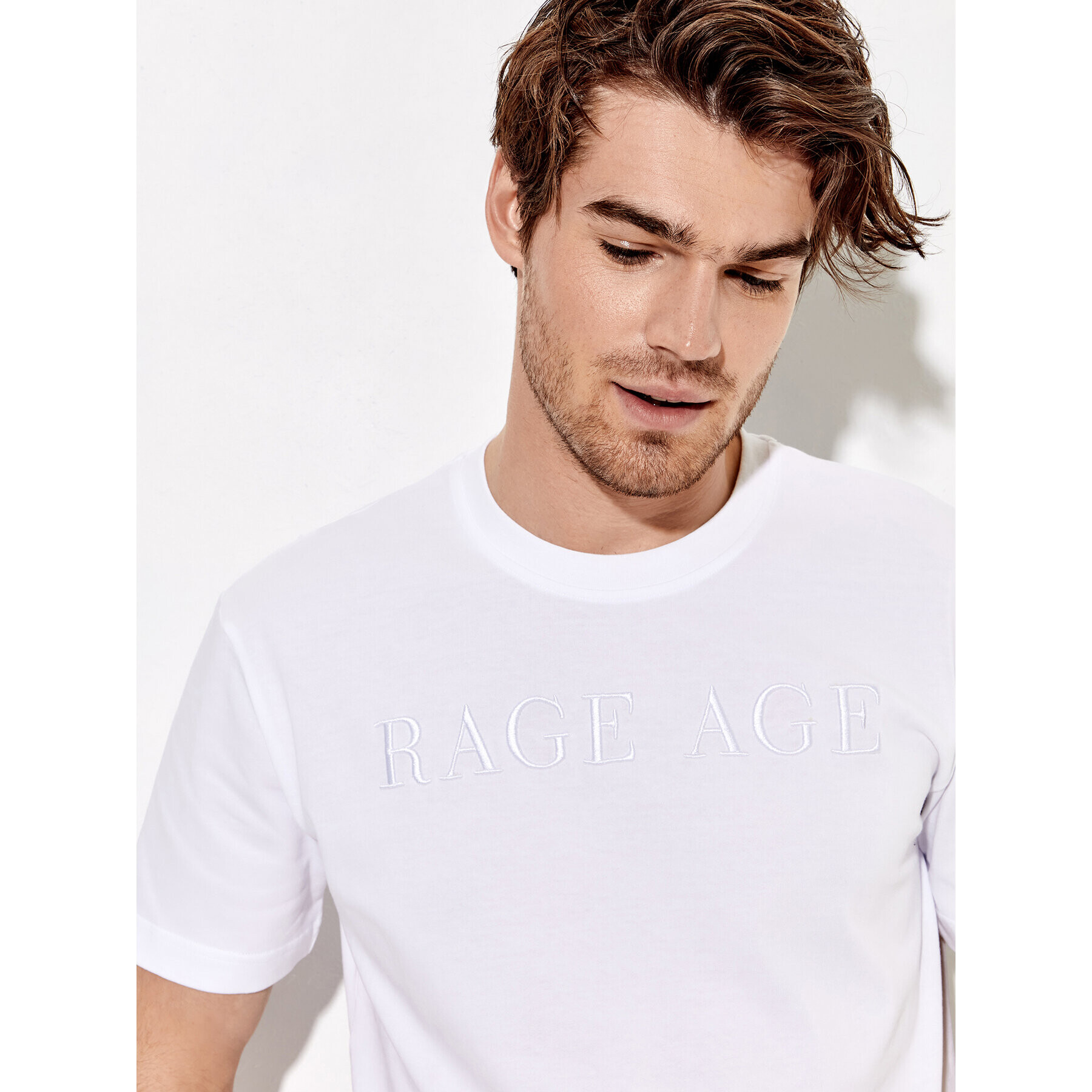 Rage Age Tricou Embro Alb Relaxed Fit - Pled.ro