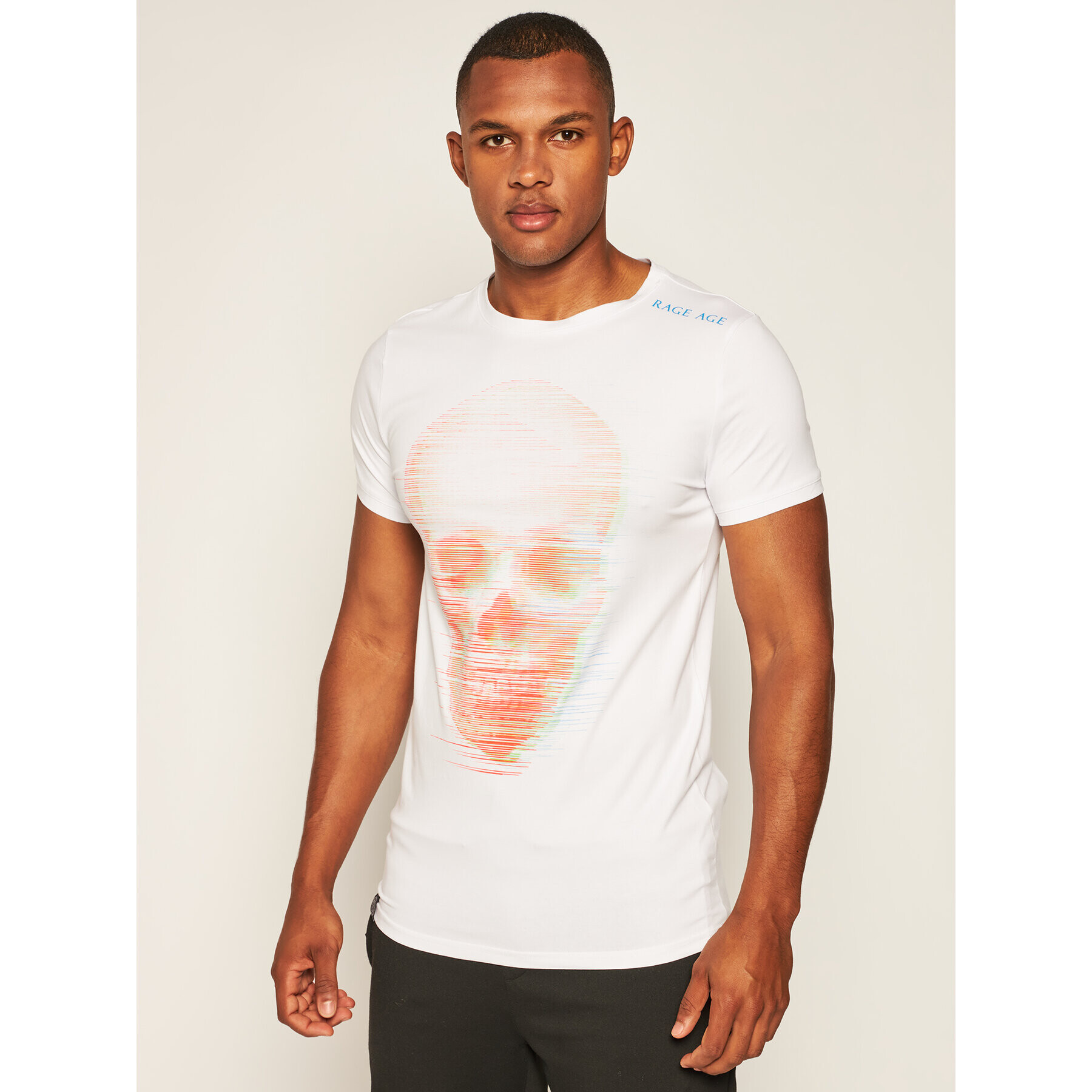 Rage Age Tricou Holoskull 1 Alb Slim Fit - Pled.ro