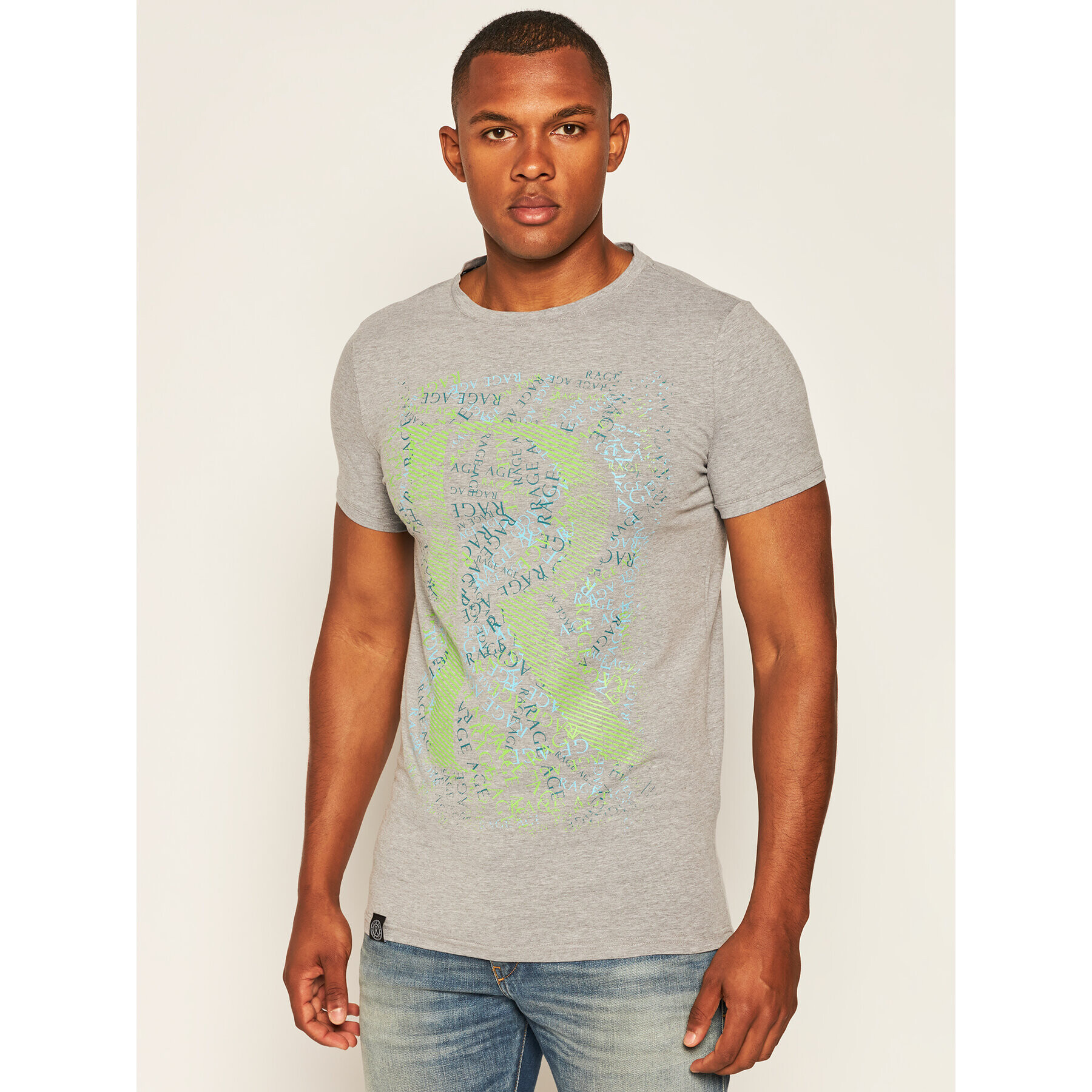 Rage Age Tricou Mess Gri Skinny Fit - Pled.ro