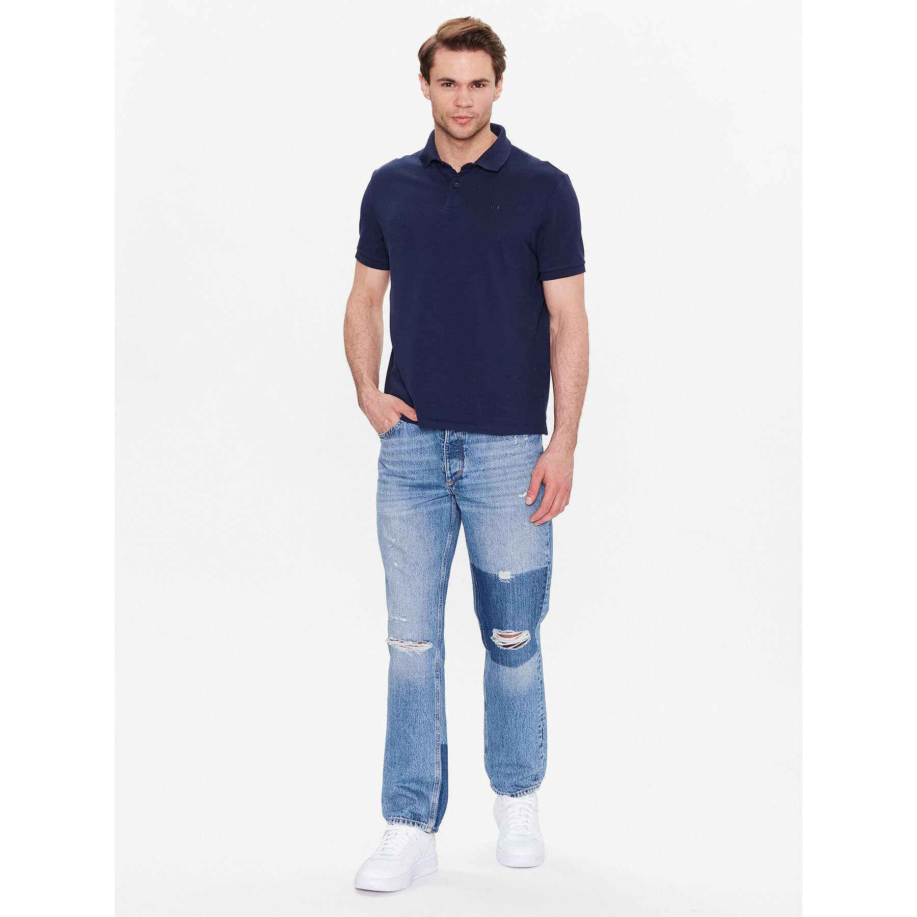 Rage Age Tricou polo Rico Bleumarin Regular Fit - Pled.ro