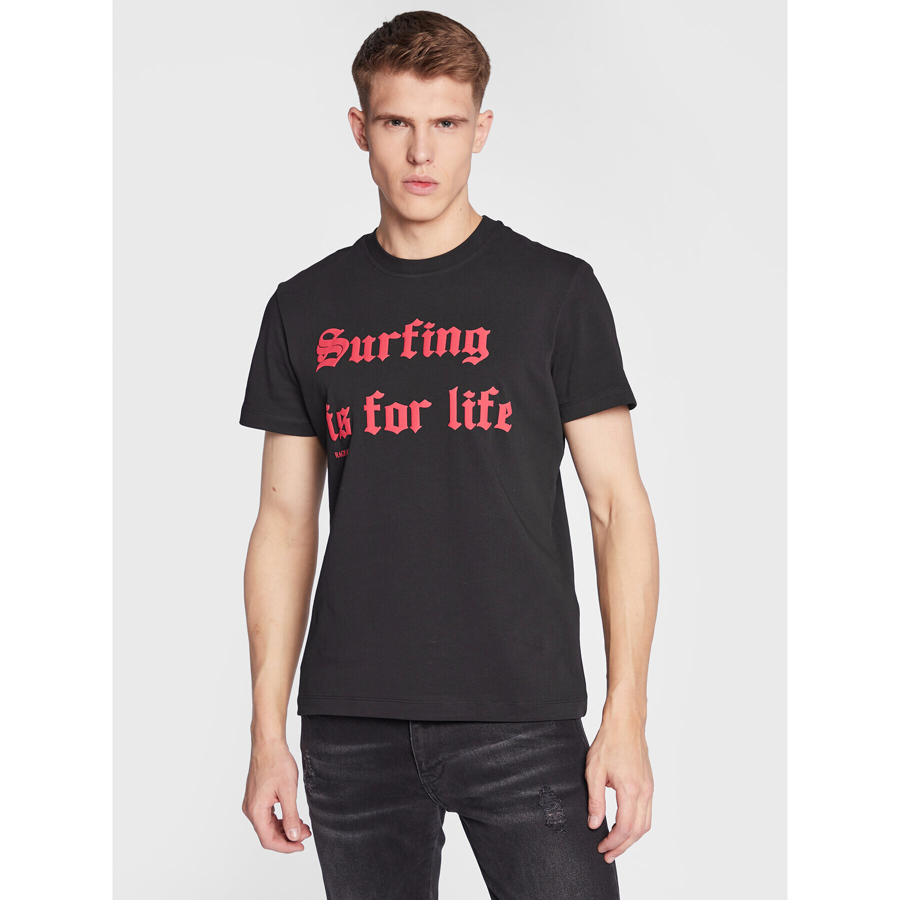 Rage Age Tricou Surfer Negru Regular Fit - Pled.ro