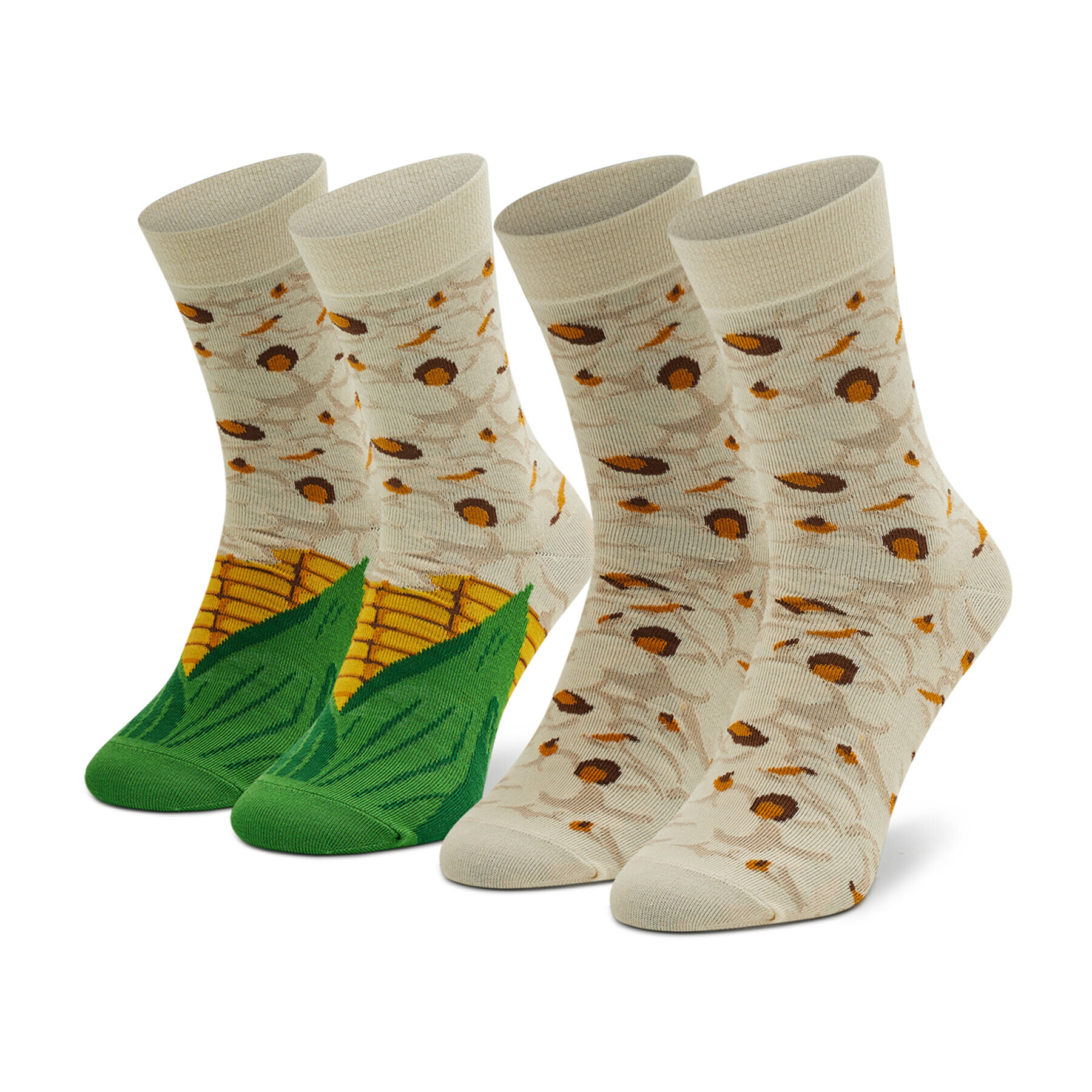 Rainbow Socks Set de 2 perechi de șosete lungi unisex Tasty Popcorn Bej - Pled.ro