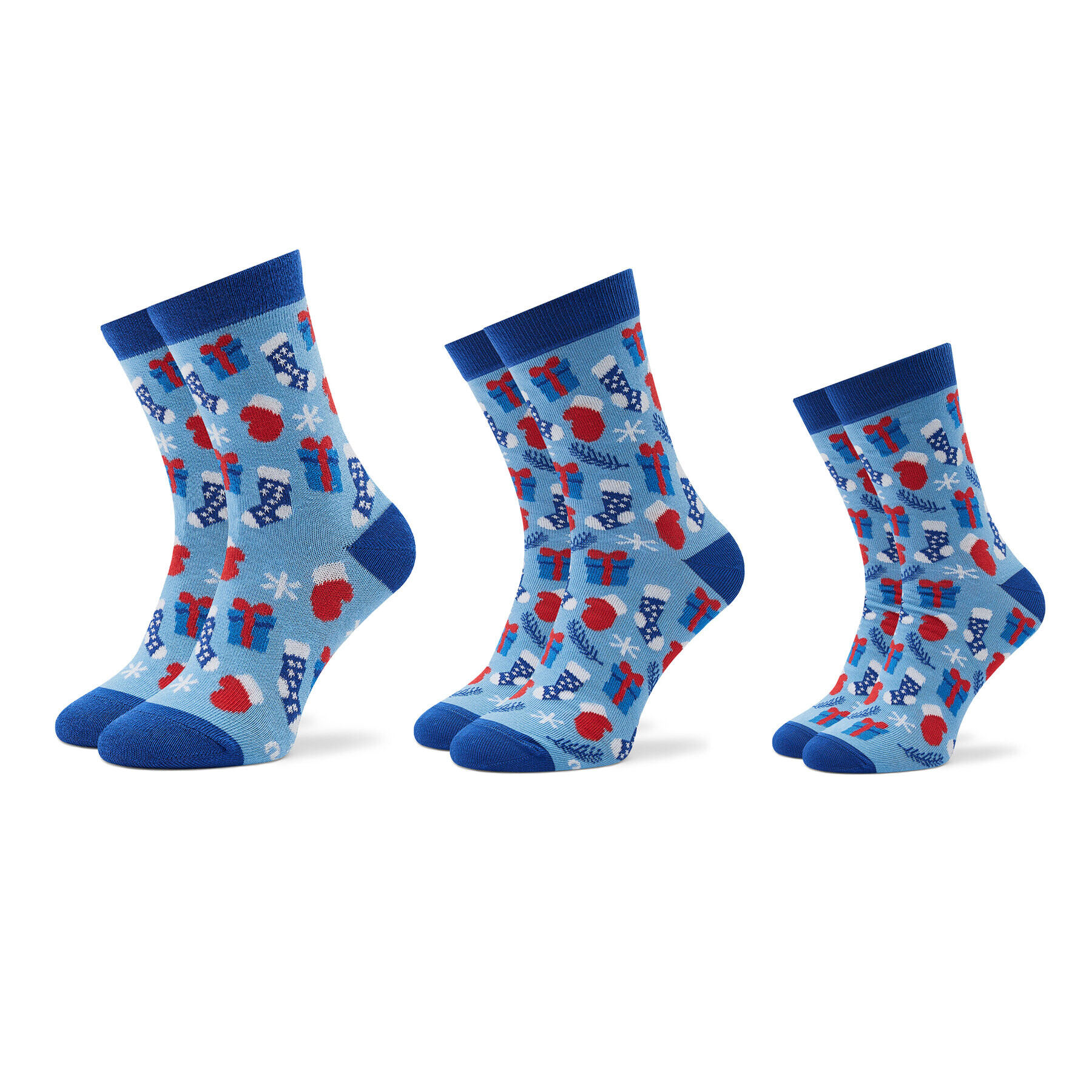 Rainbow Socks Set de 3 perechi de șosete medii unisex Xmas Balls Albastru - Pled.ro