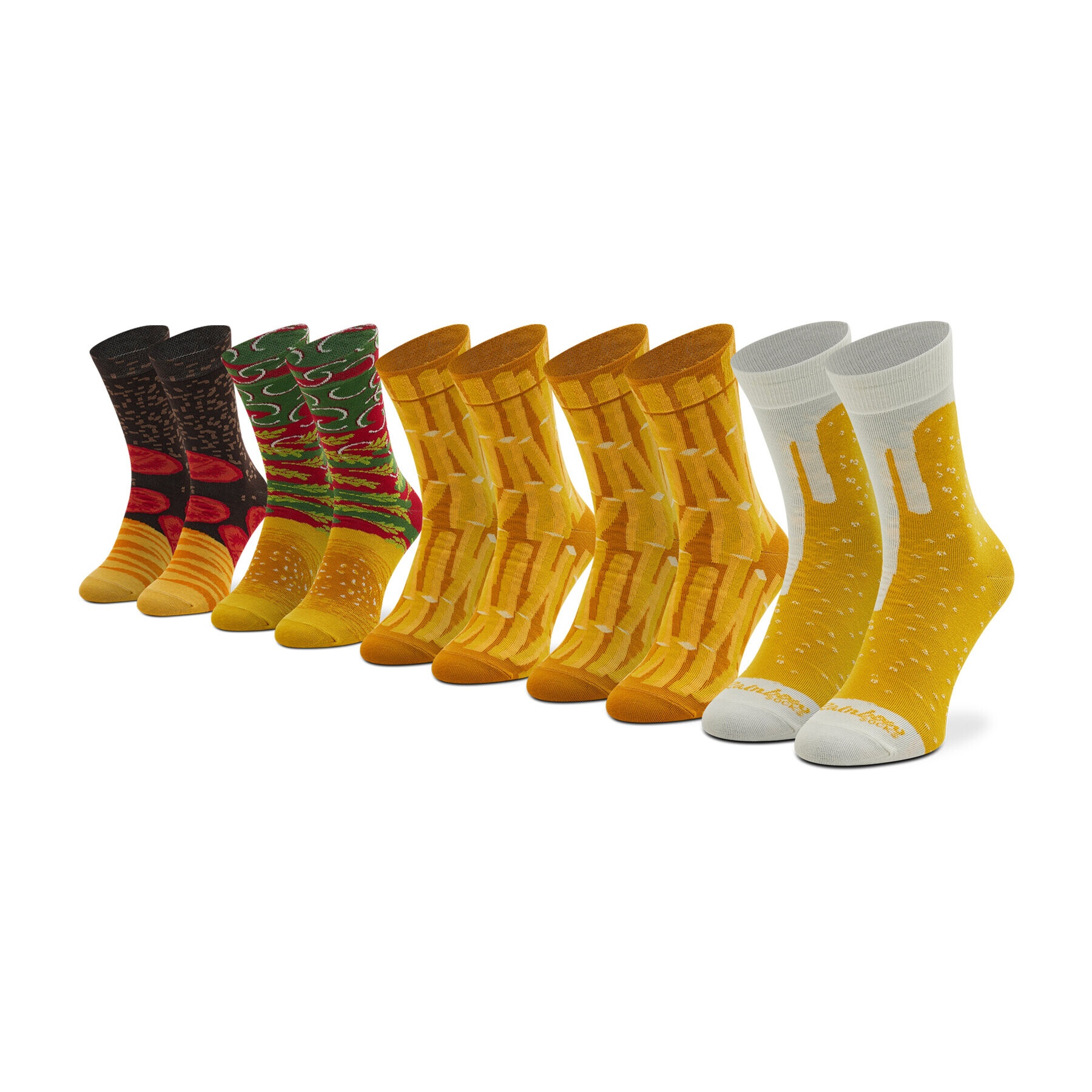 Rainbow Socks Set de 5 perechi de șosete lungi pentru bărbați Tasty Meal Socks Box Galben - Pled.ro