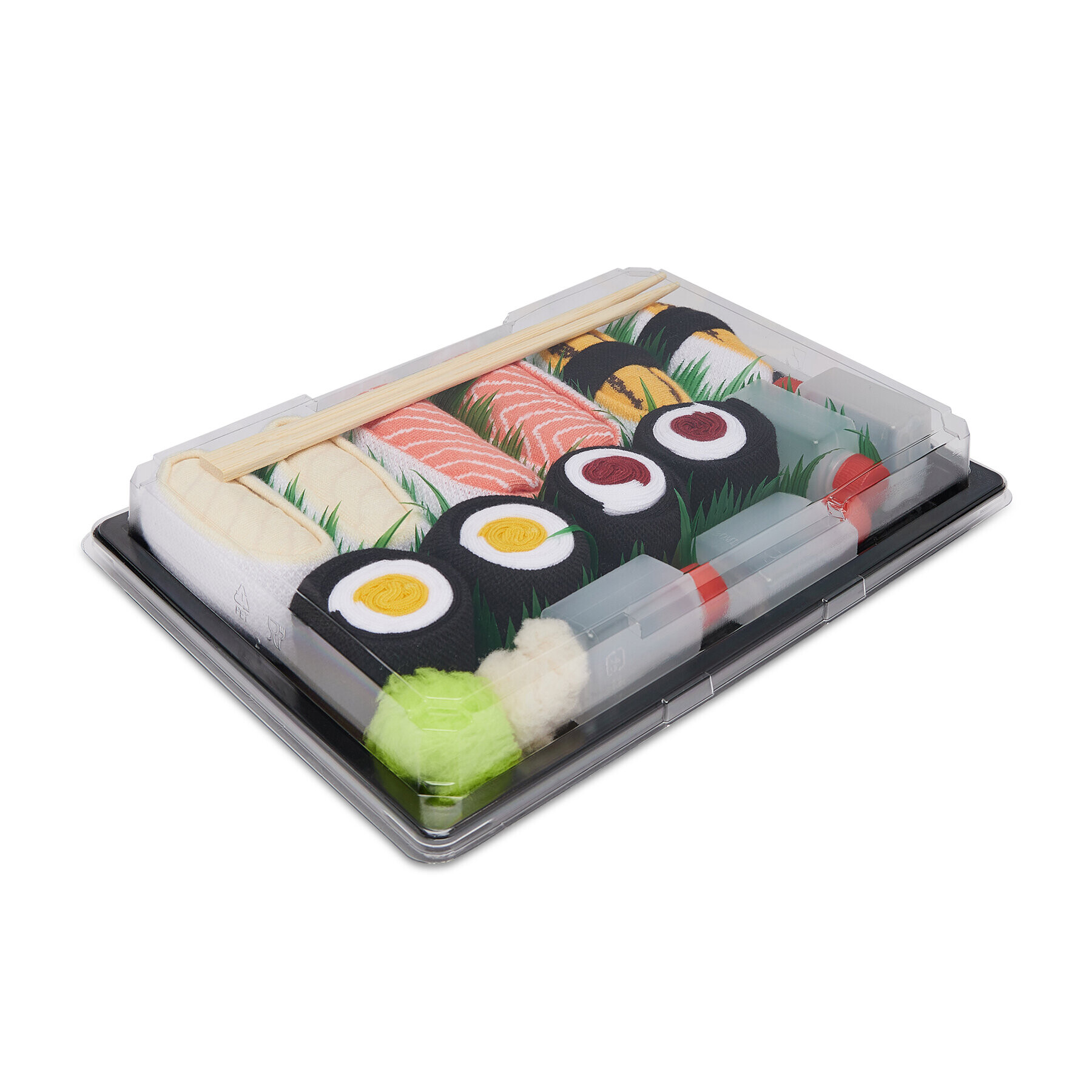 Rainbow Socks Set de 5 perechi de șosete lungi unisex Sushi Socks Box Salmon Butter Fish Tamago Omelette Tuna Maki Turnips Maki Colorat - Pled.ro