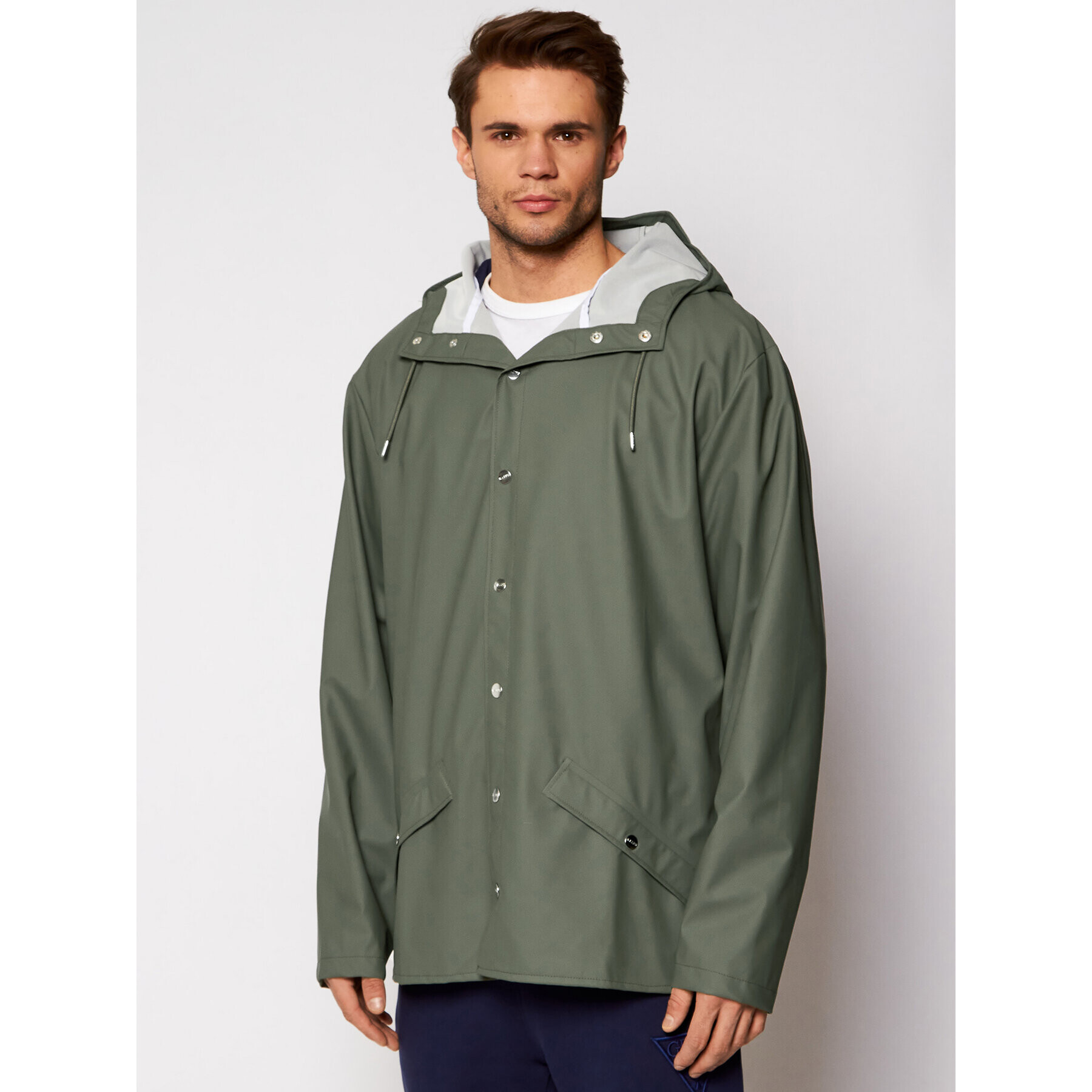 Rains Geacă de ploaie Unisex 1201 Verde Casual Fit - Pled.ro