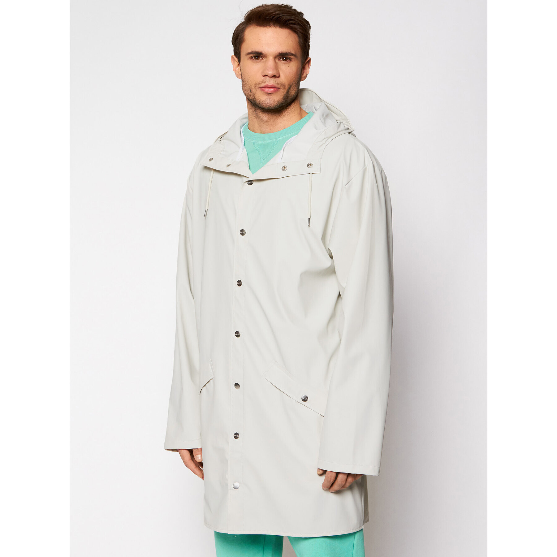 Rains Geacă de ploaie Unisex 1202 Alb Regular Fit - Pled.ro