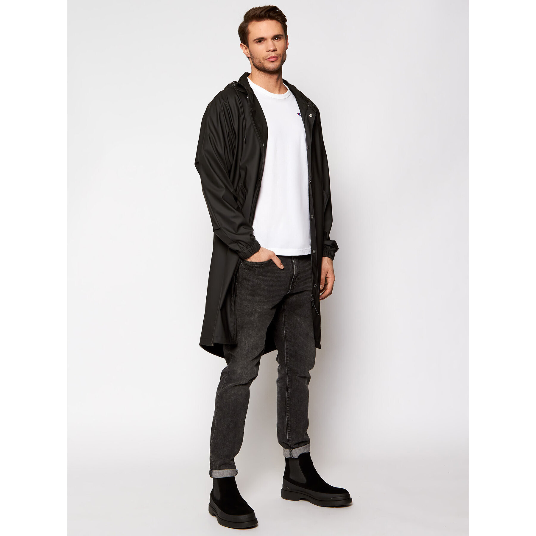 Rains Geacă de ploaie Unisex 1814 Negru Casual Fit - Pled.ro