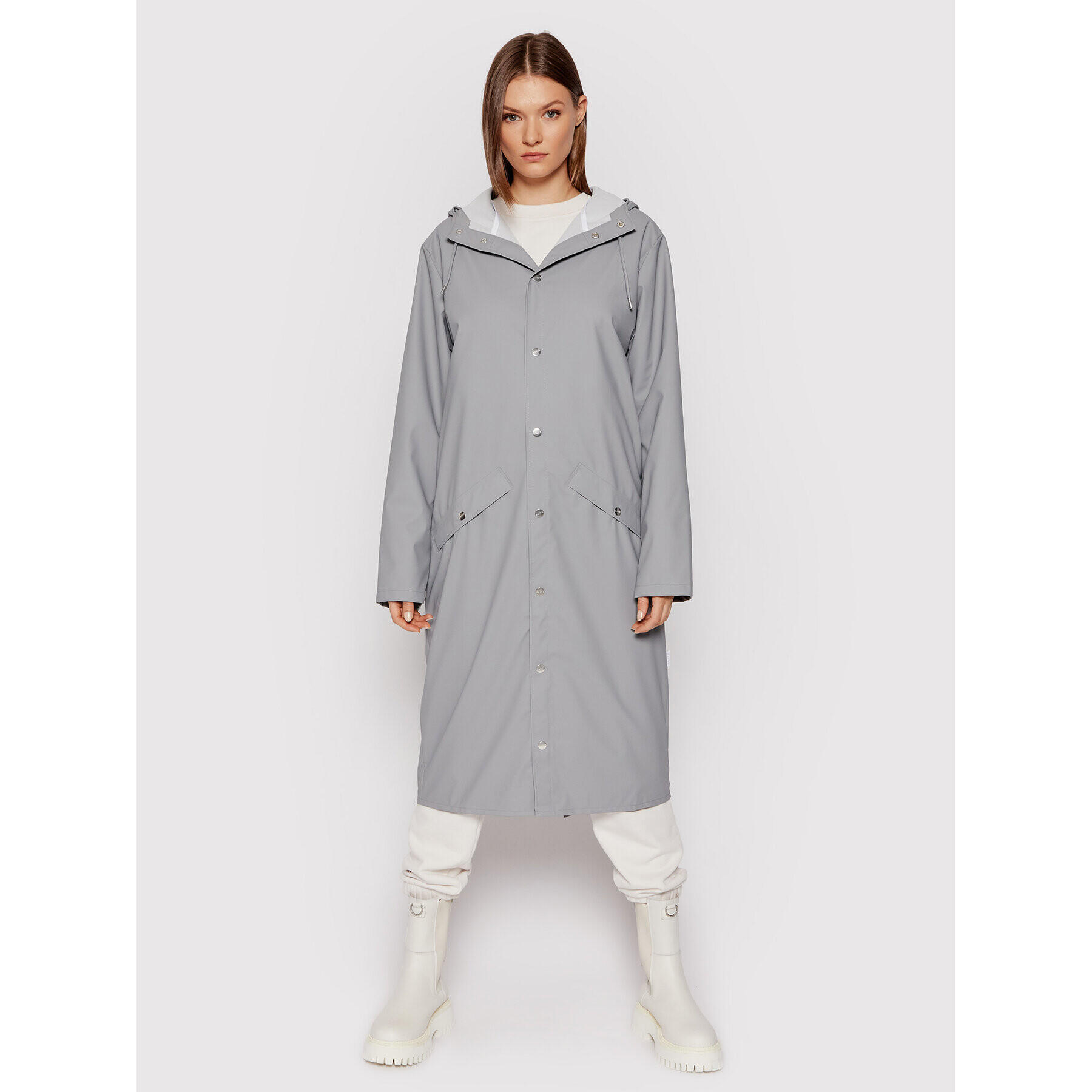 Rains Geacă de ploaie Unisex 1836 Gri Regular Fit - Pled.ro