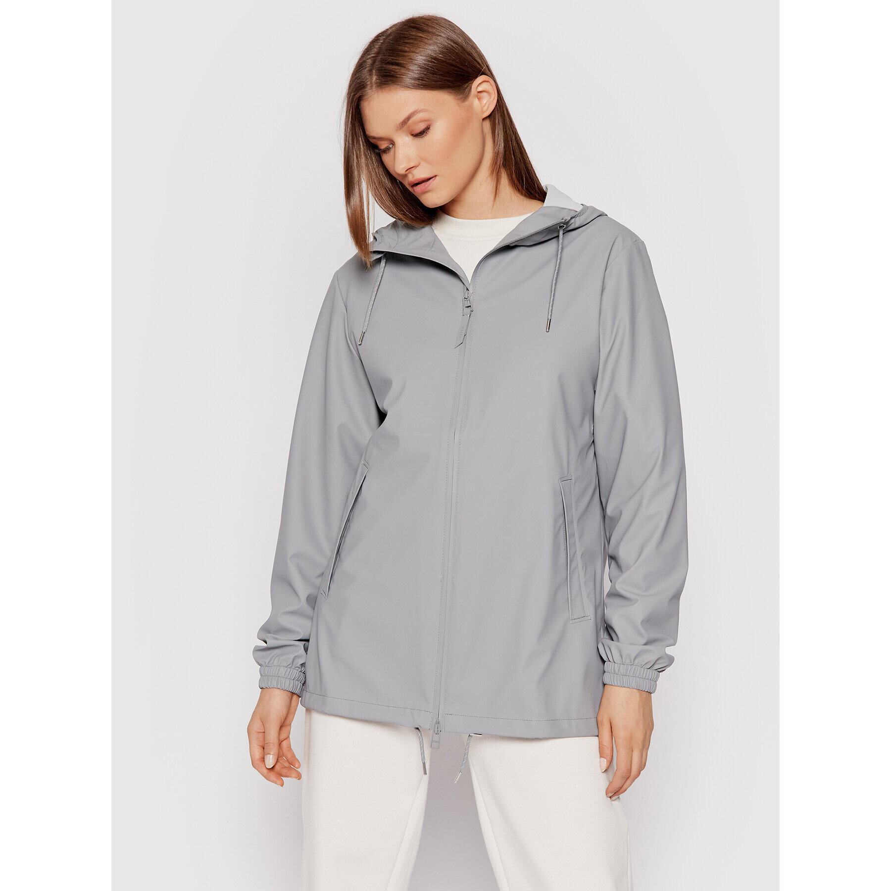 Rains Geacă de ploaie Unisex 1837 Gri Relaxed Fit - Pled.ro