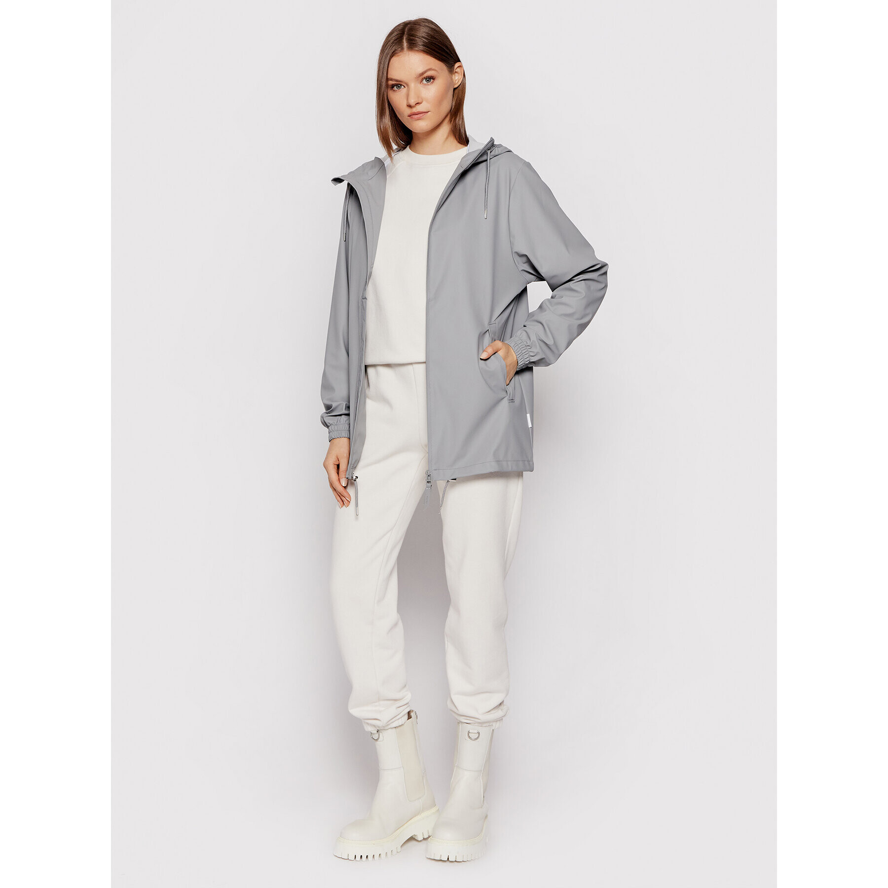 Rains Geacă de ploaie Unisex 1837 Gri Relaxed Fit - Pled.ro