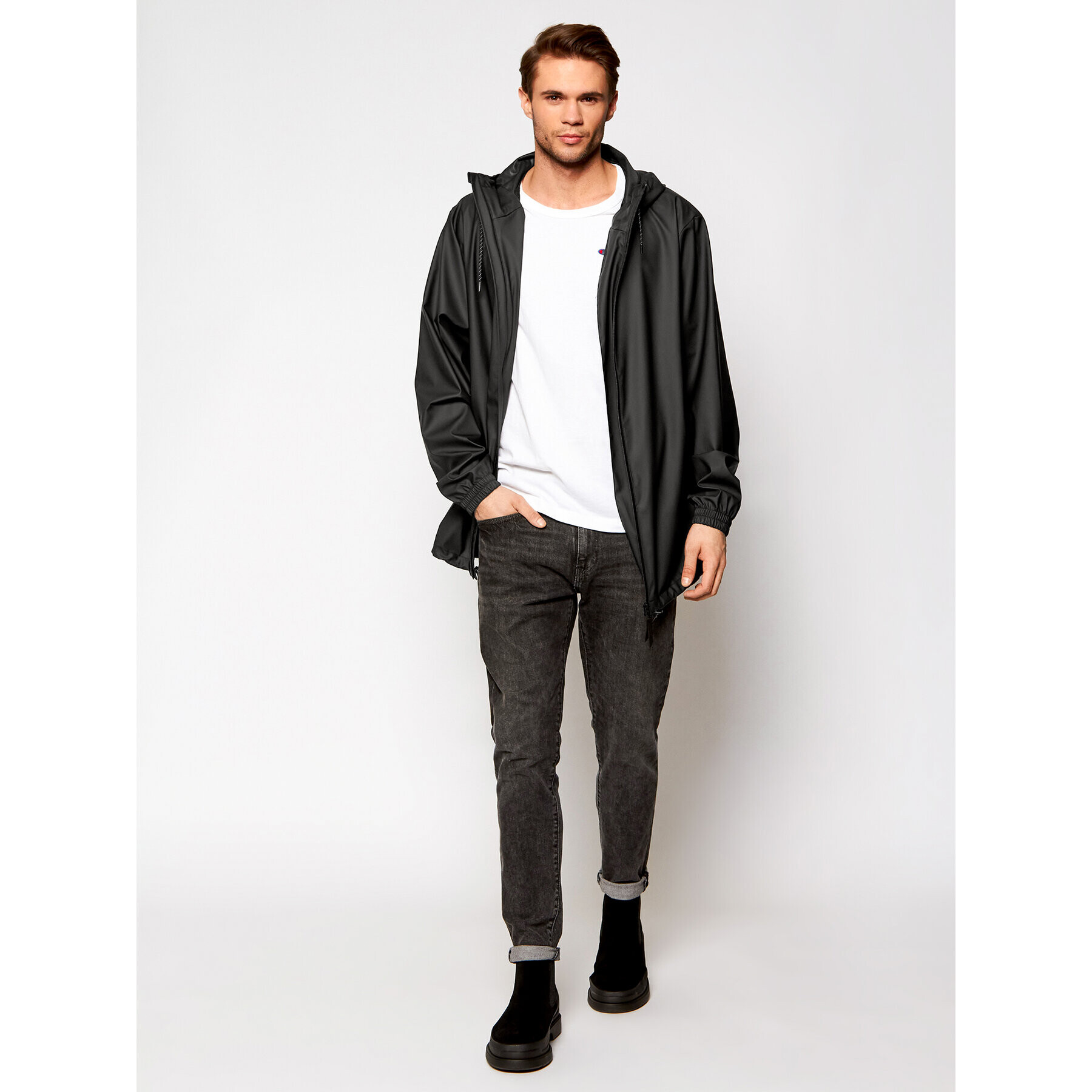 Rains Geacă de ploaie Unisex 1837 Negru Relaxed Fit - Pled.ro