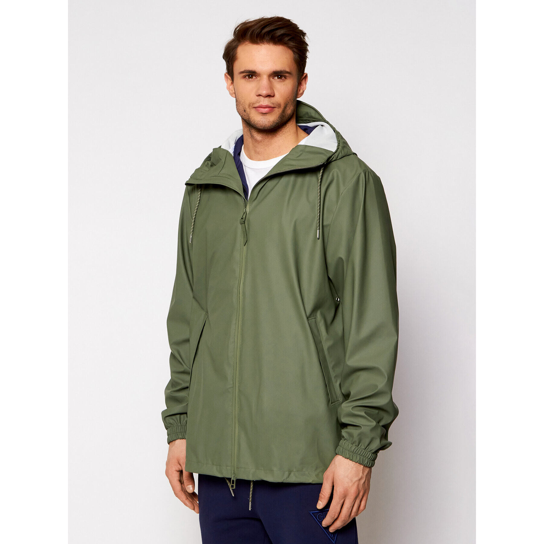 Rains Geacă de ploaie Unisex 1837 Verde Relaxed Fit - Pled.ro