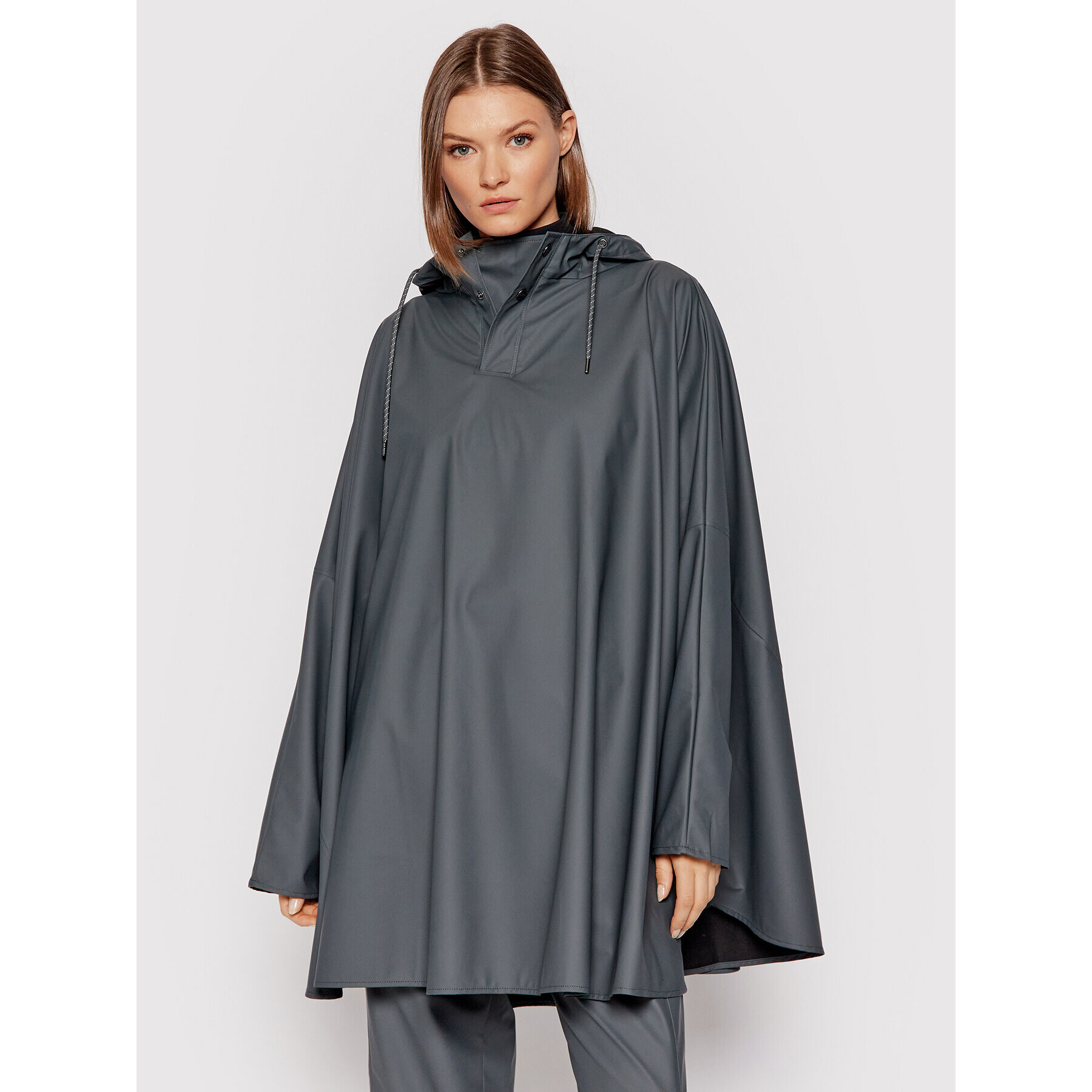 Rains Poncho Unisex 1811 Gri Loose Fit - Pled.ro