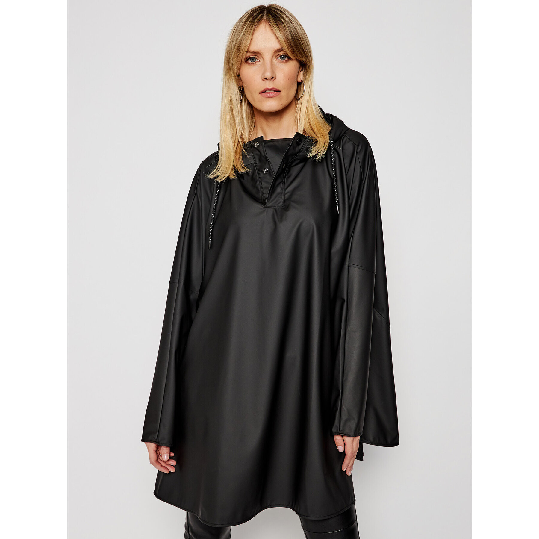 Rains Poncho Unisex 1811 Negru Loose Fit - Pled.ro