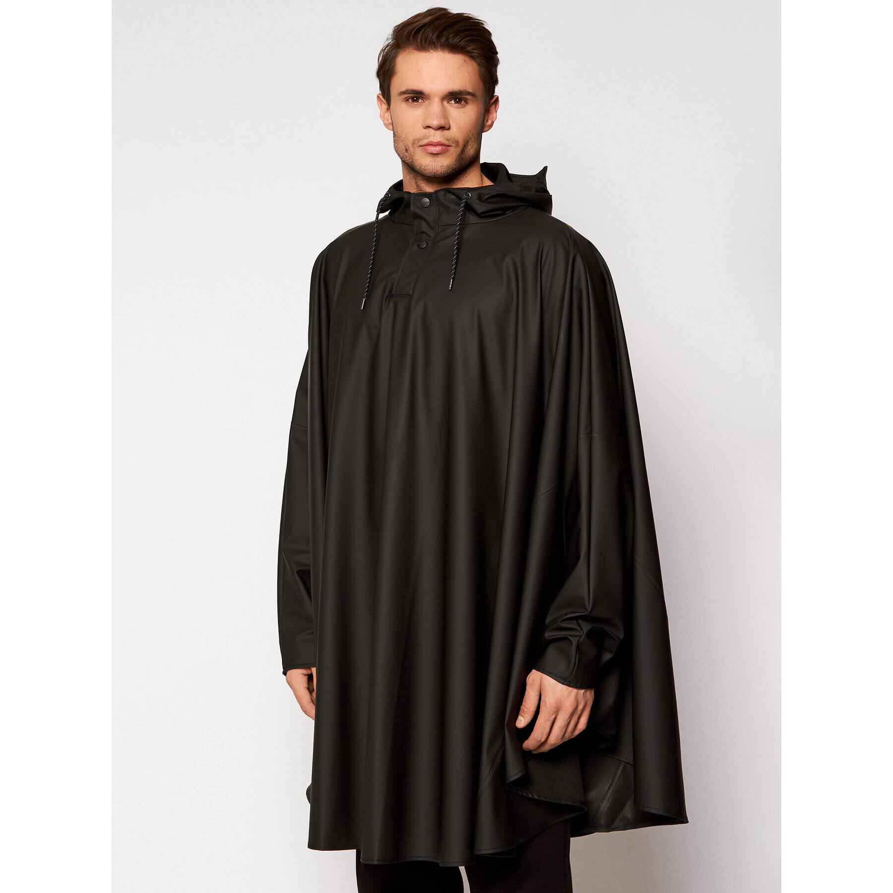 Rains Poncho Unisex 1811 Negru Loose Fit - Pled.ro