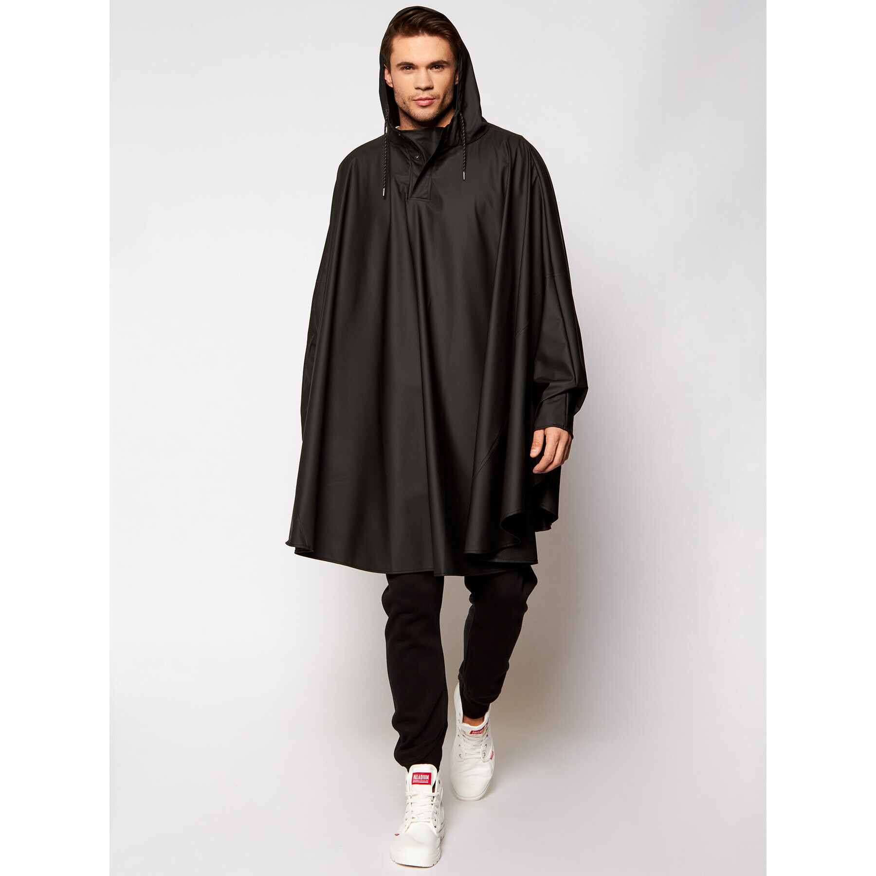 Rains Poncho Unisex 1811 Negru Loose Fit - Pled.ro