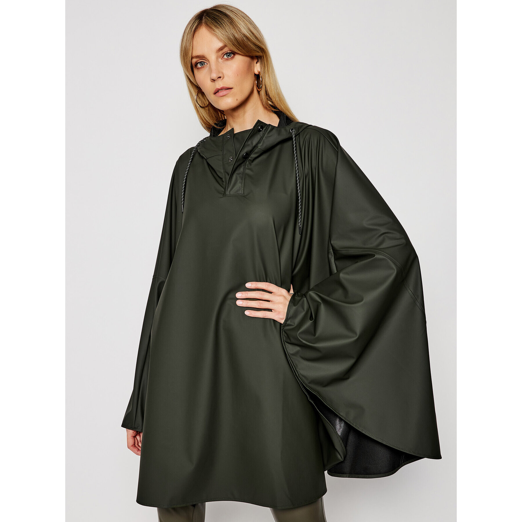 Rains Poncho Unisex 1811 Verde Loose Fit - Pled.ro