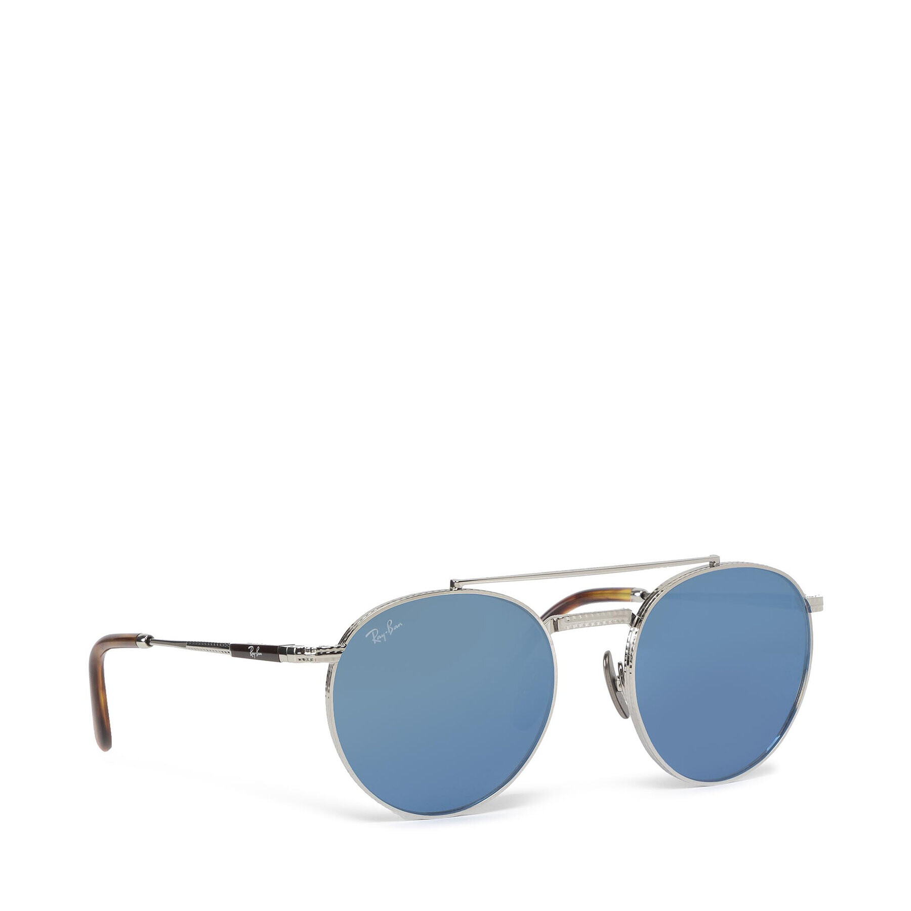 Ray-Ban Ochelari de soare Round II Titanium 0RB8237 3139O4 Argintiu - Pled.ro