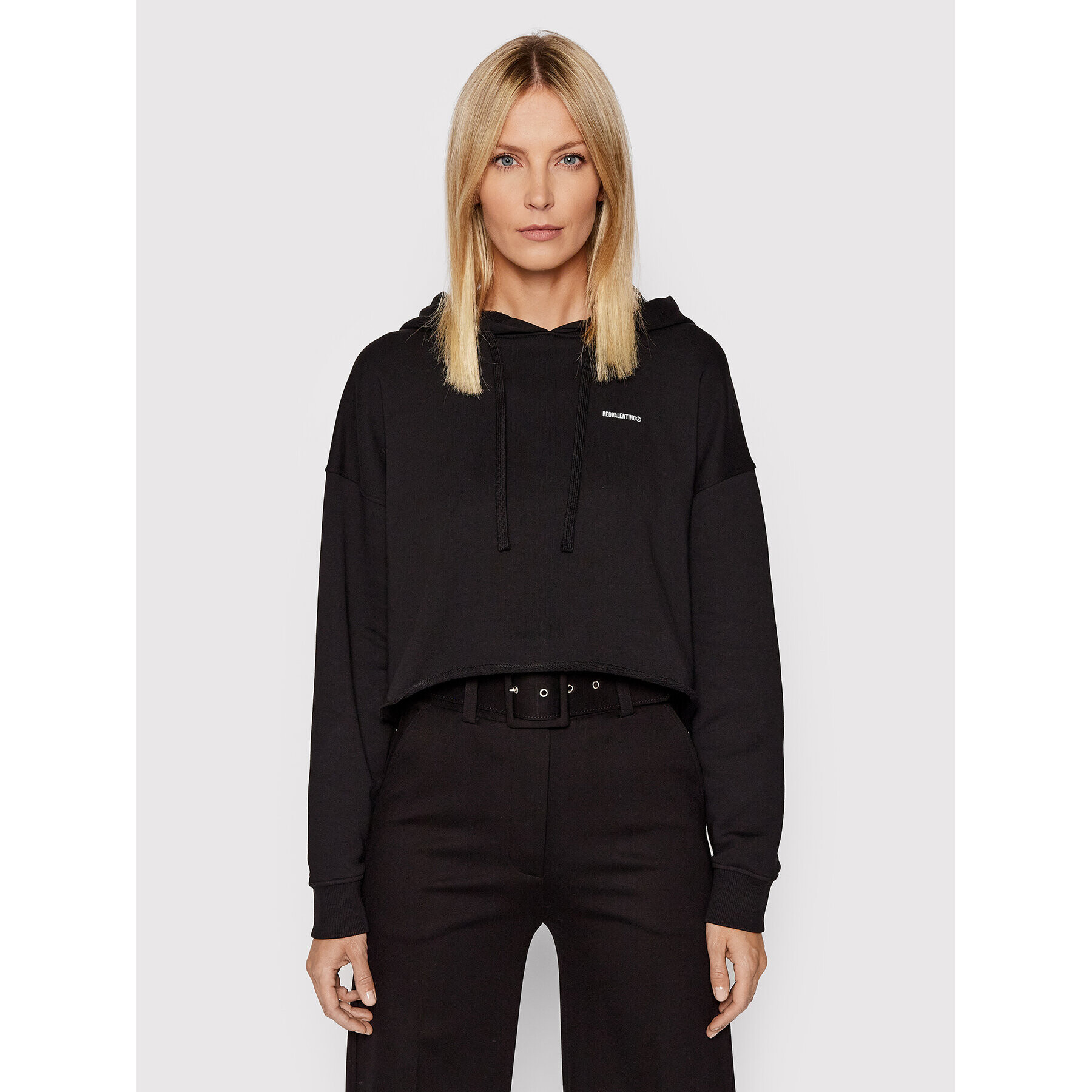 Red Valentino Bluză XR3MF08Z Negru Relaxed Fit - Pled.ro